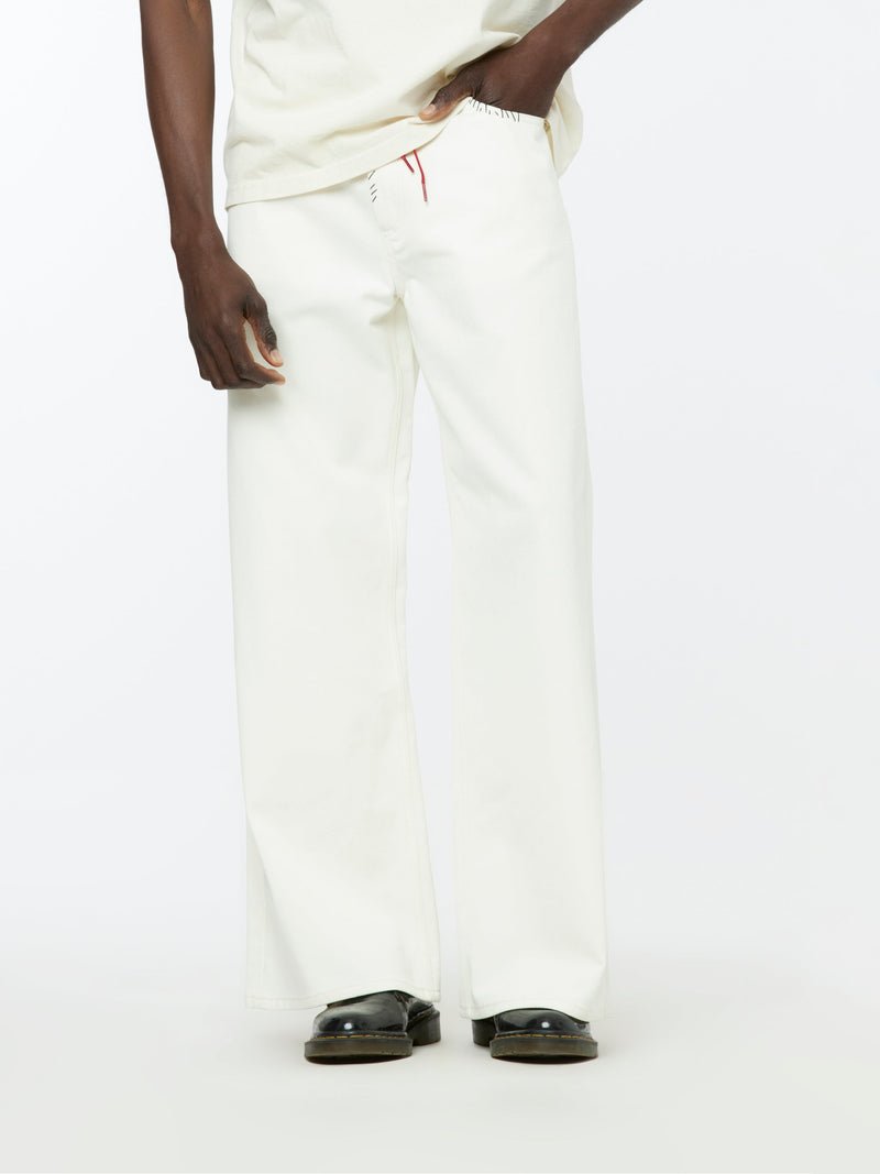 Hand Stitched Leather Lace Trousers (Lily White)