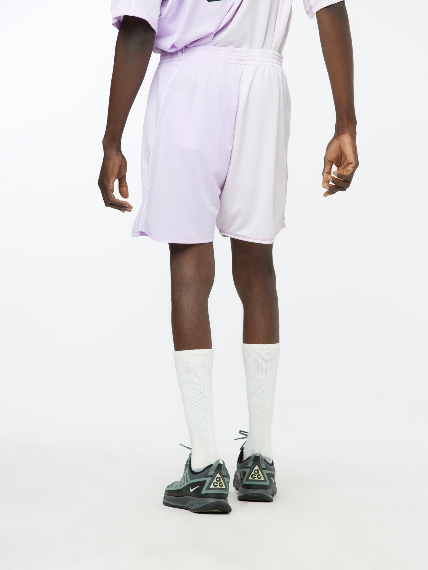 Half & Half Football Shorts (Lilac)