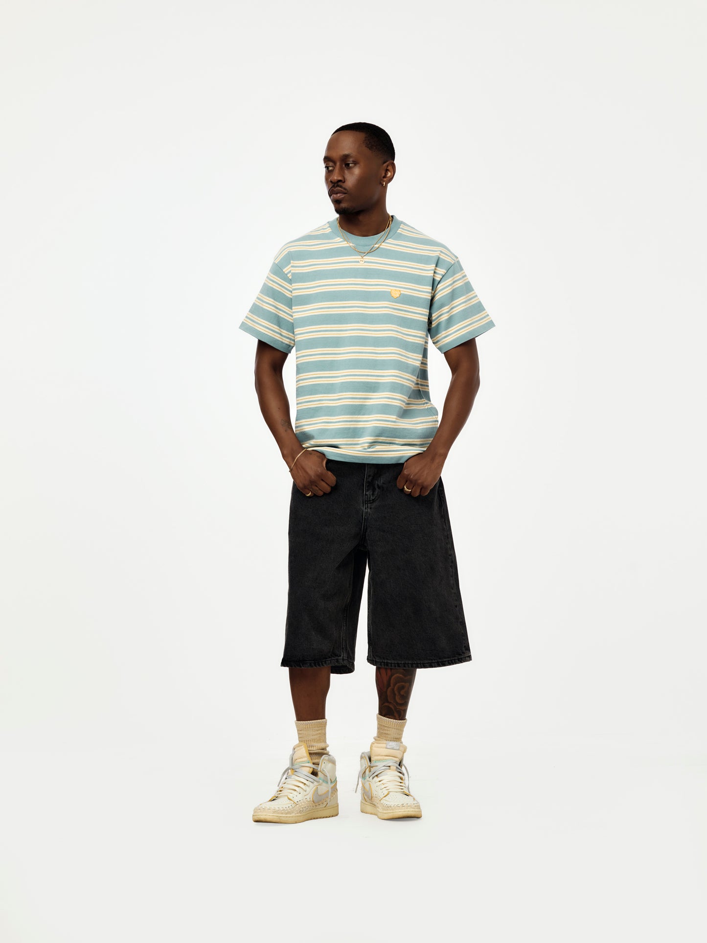 STRIPED T-SHIRT HM31CS022 (BLUE)