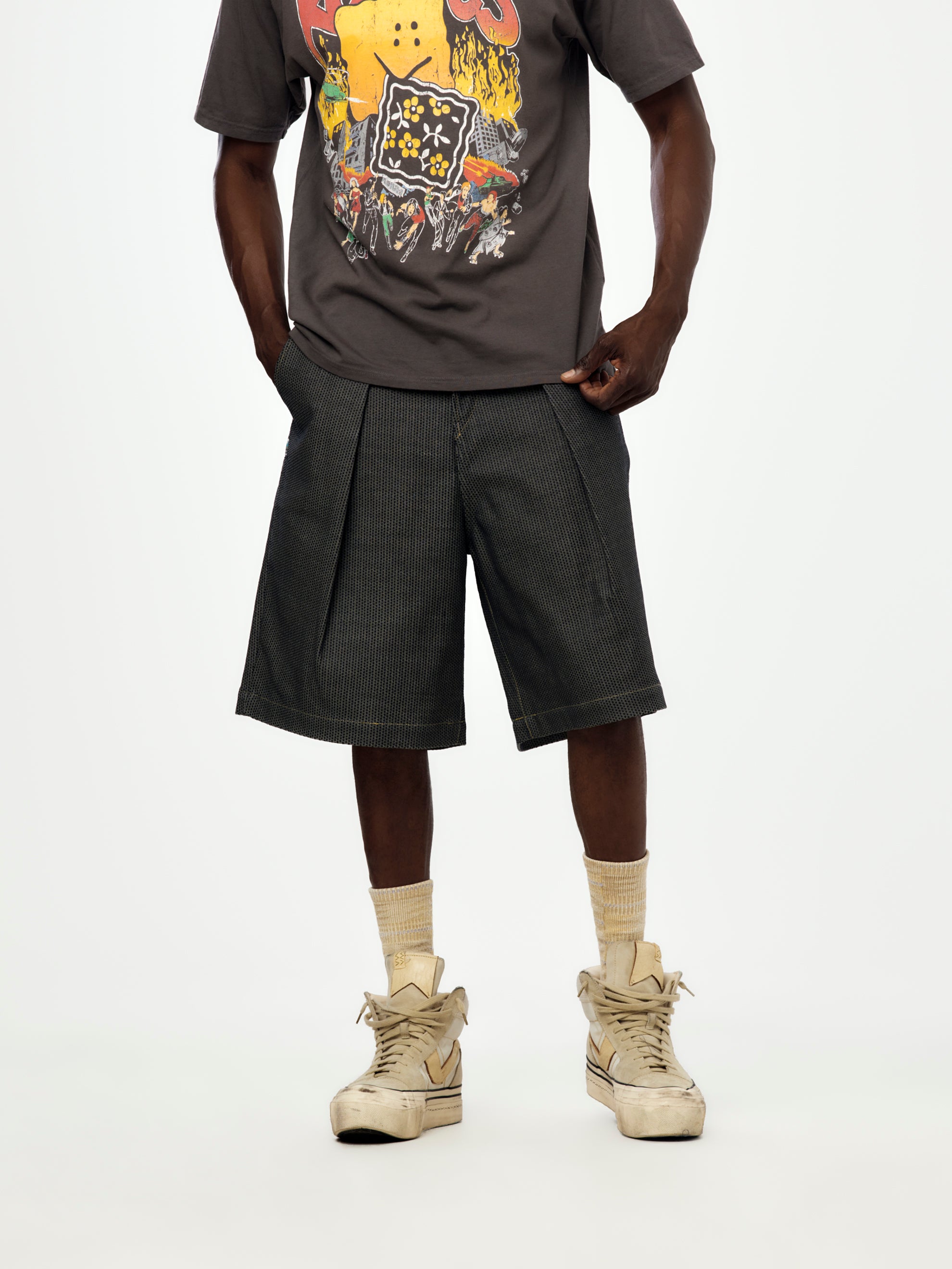 Kapital KOME-KOME Century Denim Jorts Shallow (N7S) - UNION LOS
