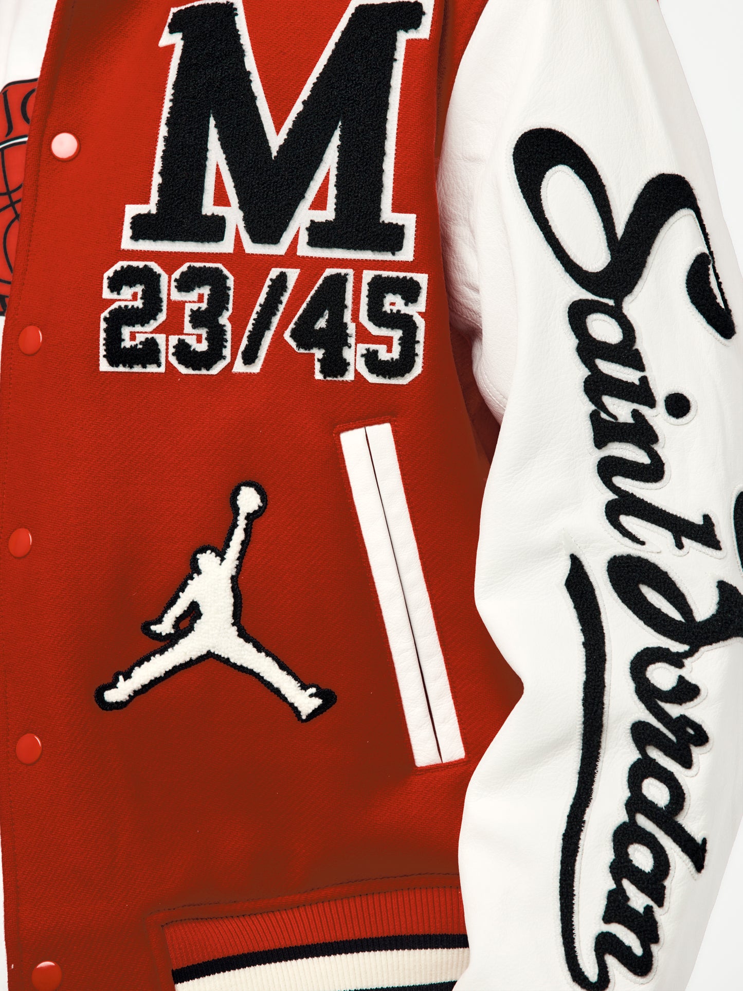 Saint Mx6 x Jordan Varsity Jacket (University Red/White/Black)
