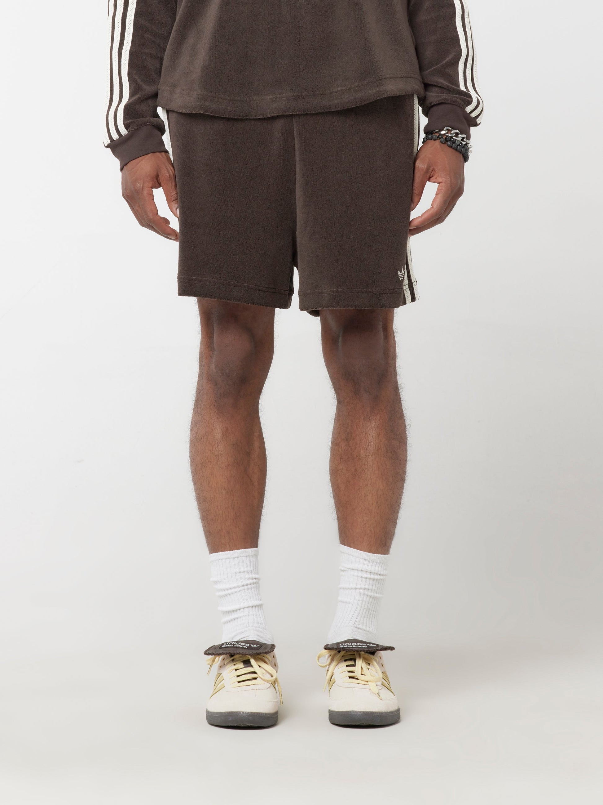 ADIDAS ORIGINALS + Wales Bonner crochet-trimmed recycled-shell shorts