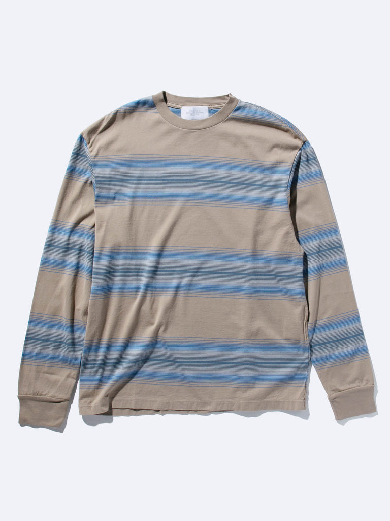Beige Stripe L/S Shirt (Beige/Blue)