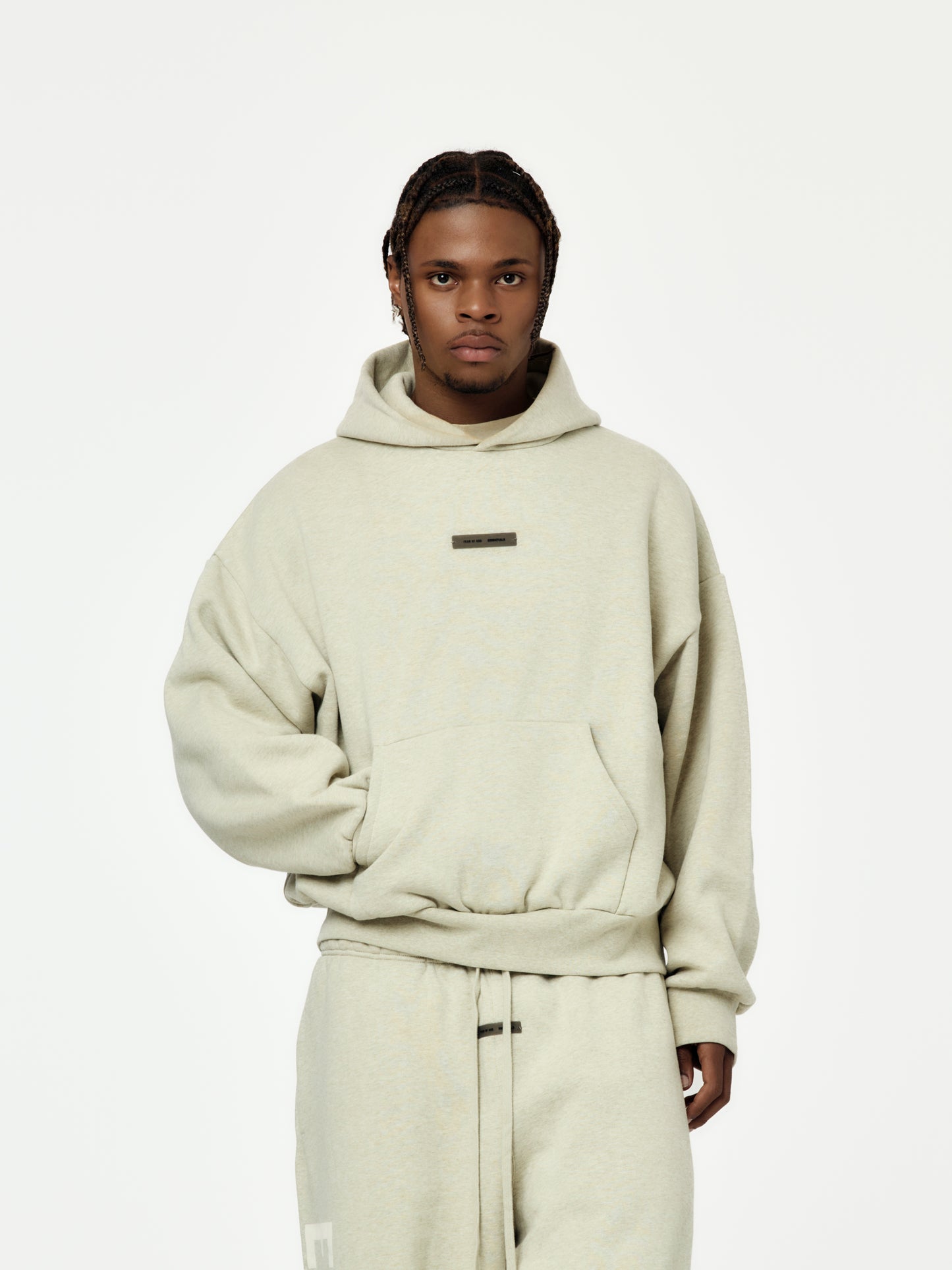 Classic Fit Fleece Hoodie (Heather Stone)