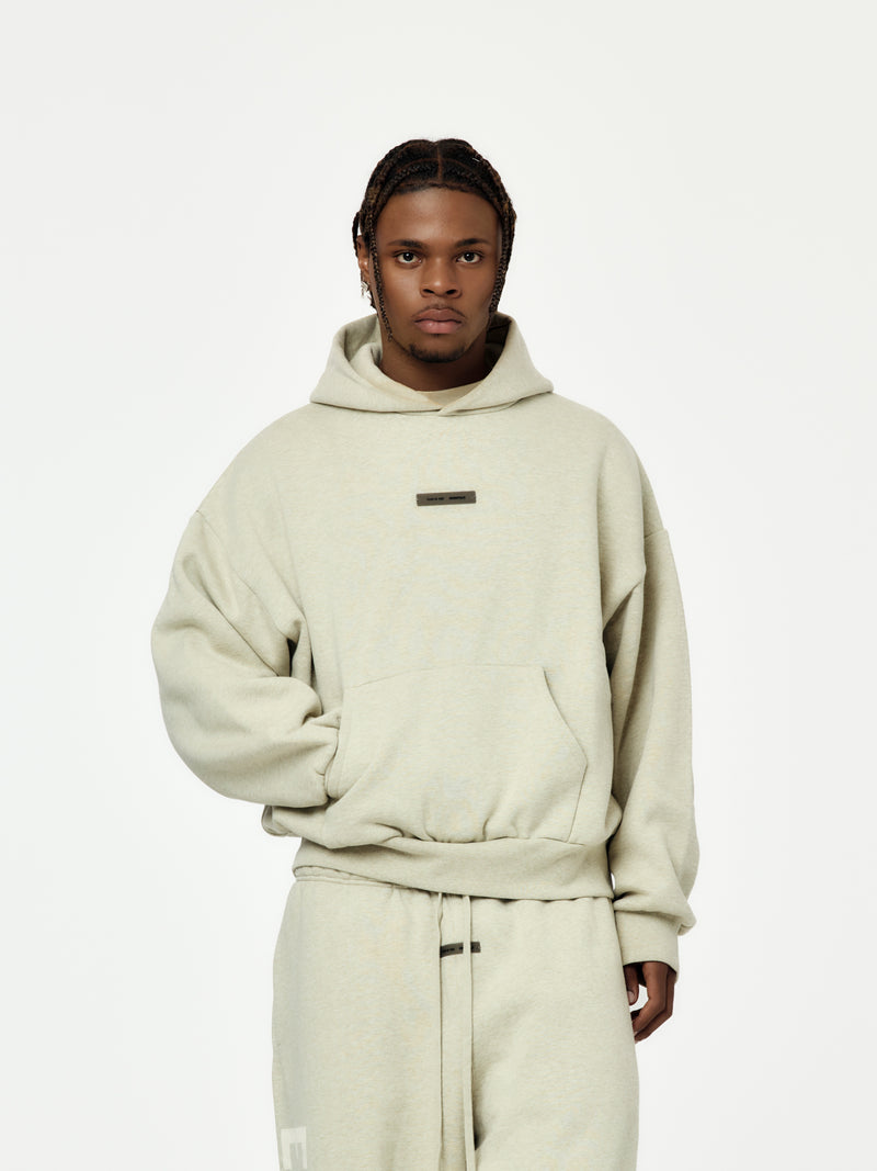 Classic Fit Fleece Hoodie (Heather Stone)