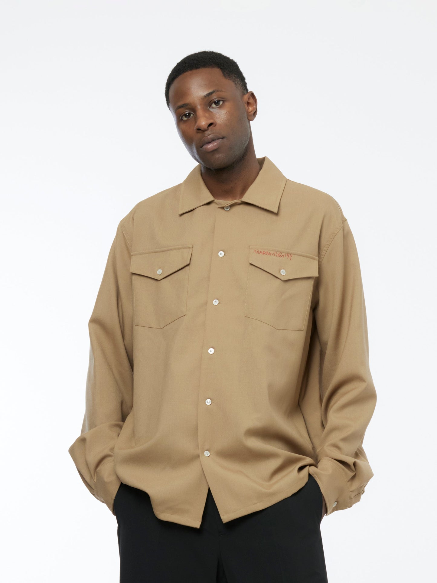 Long Sleeve Shirt - Relaxed Fit (Biscuit)