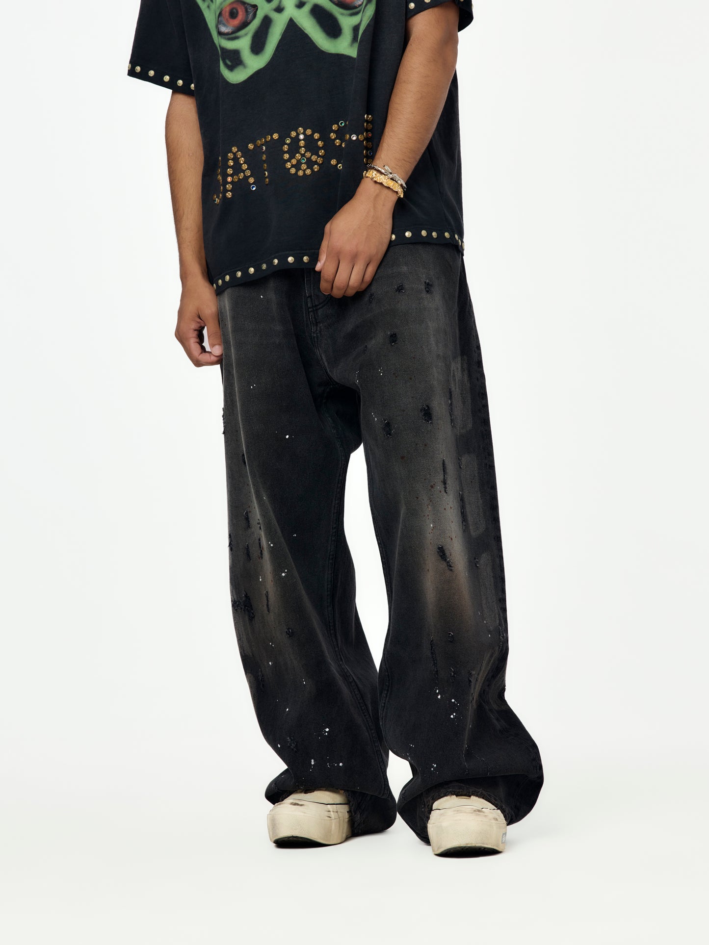 Baggy Moto Pant (Washed Black)