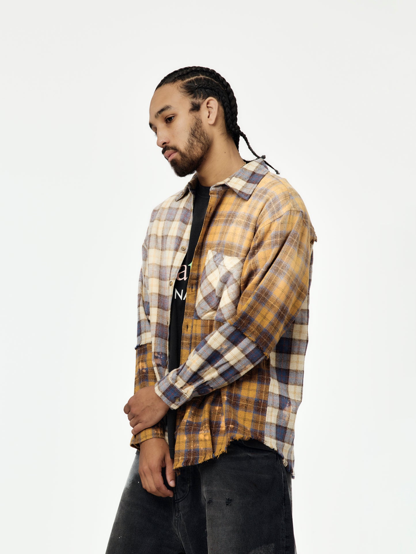 Patchwork Logo Flannel (Brown/Multi)