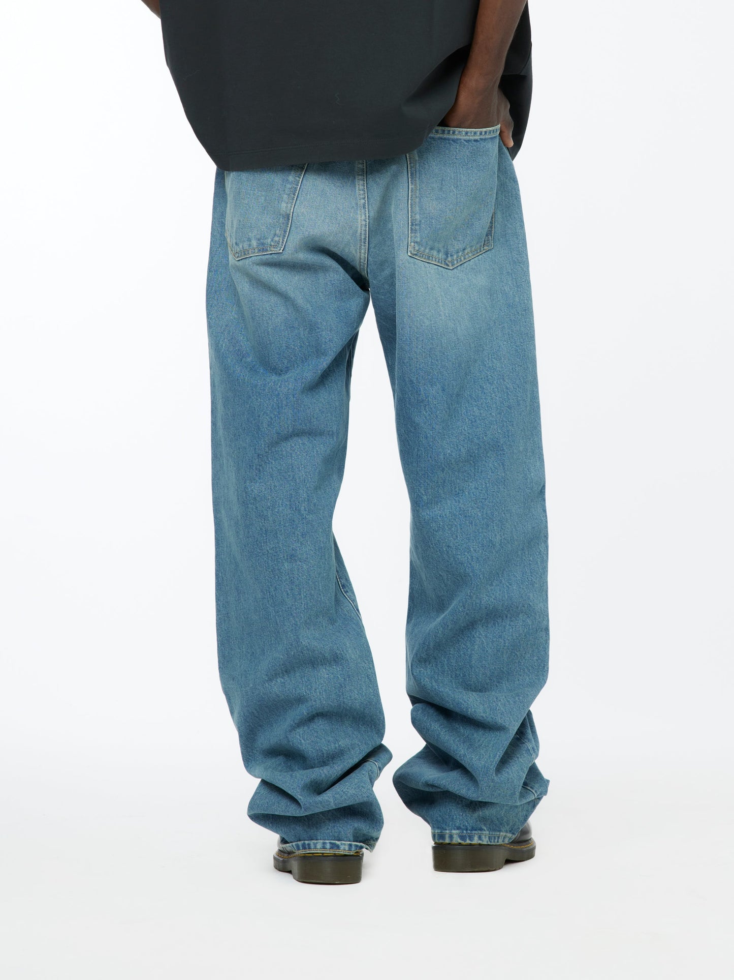 14 Oz 5 Pocket Denim Pants (Medium Blue)