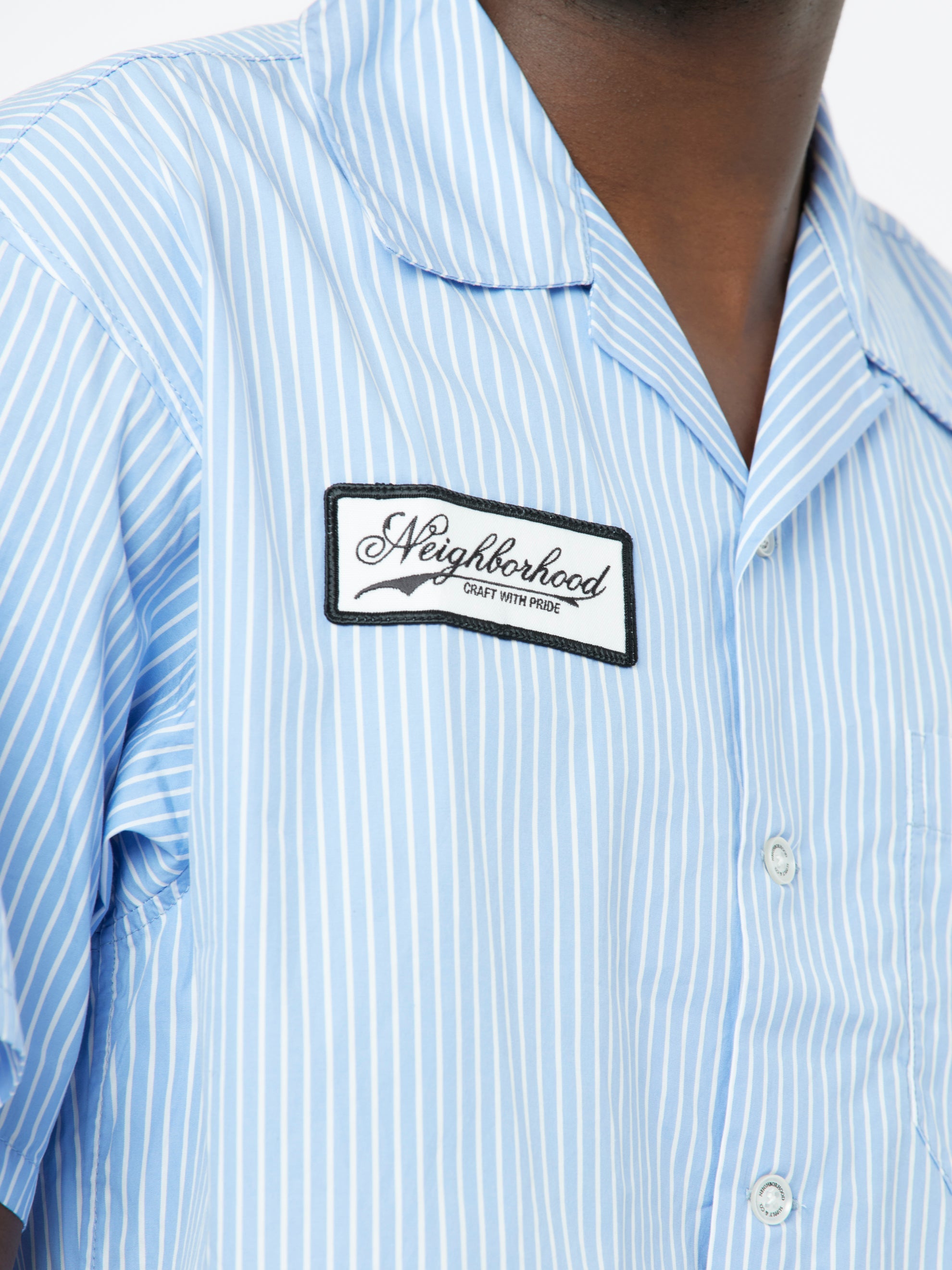 Stripe SS Work Shirt (Blue)