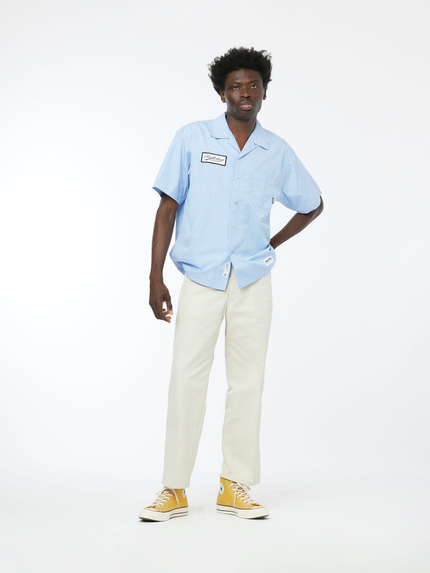 Stripe SS Work Shirt (Blue)