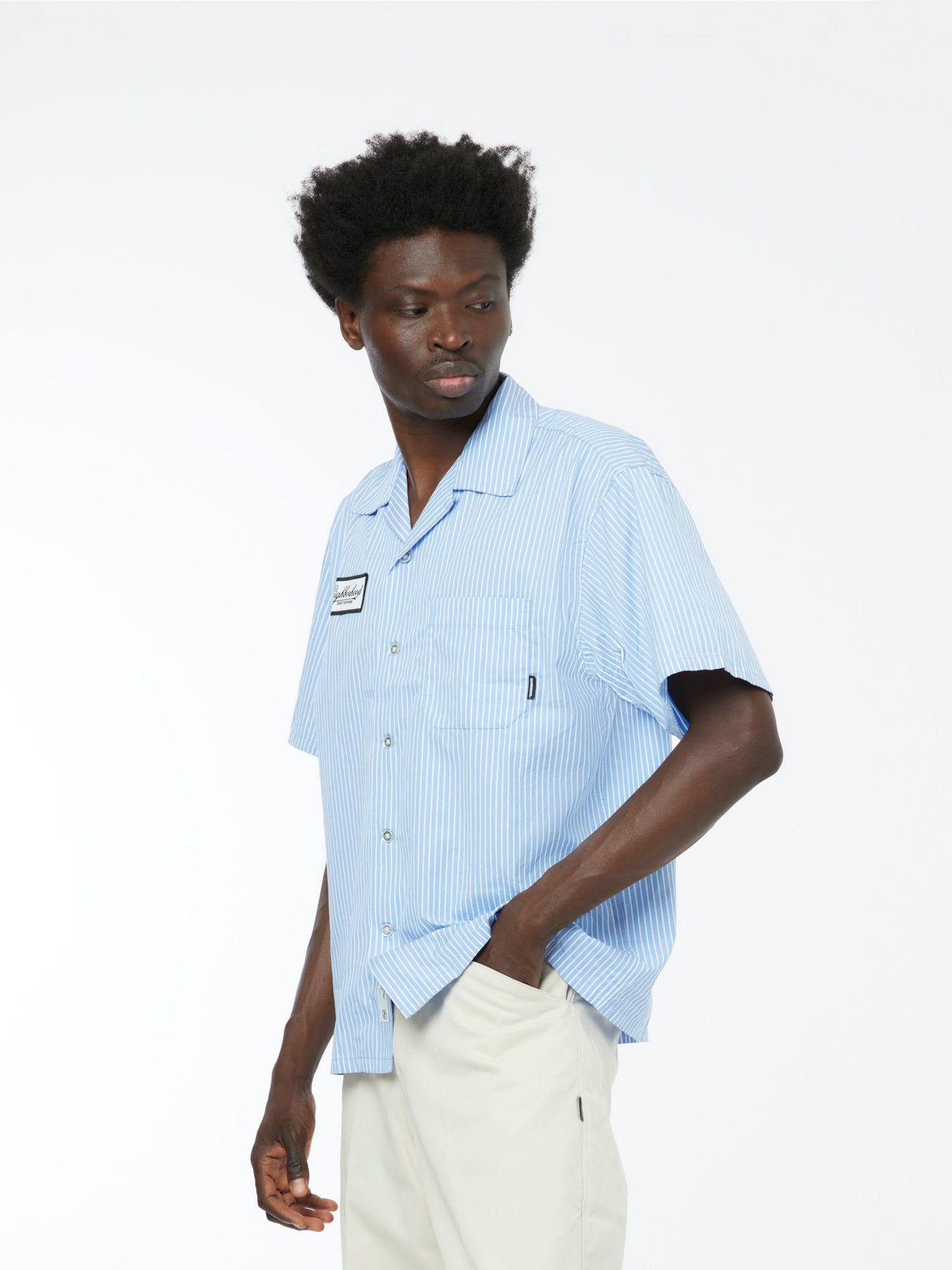 Stripe SS Work Shirt (Blue)