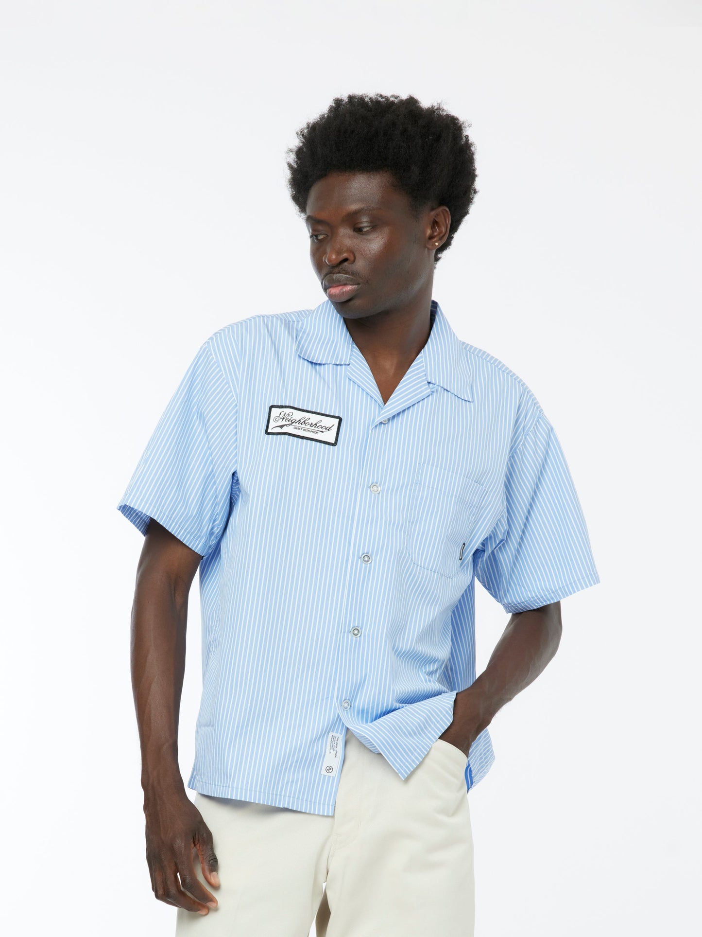 Stripe SS Work Shirt (Blue)