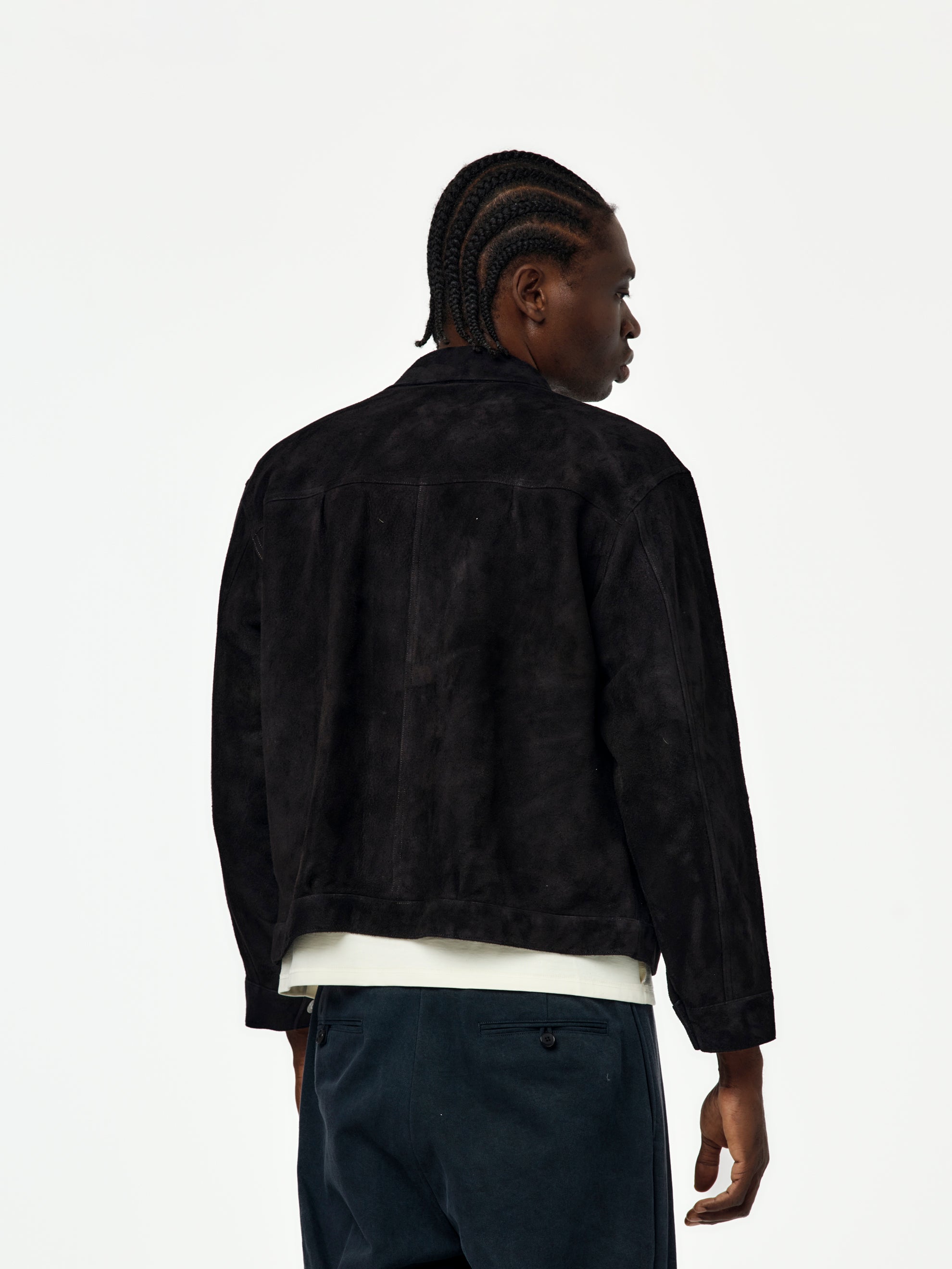 ジャケット・アウター a.presse 3rd type suede jacket 2 A.PRESSE Suede Leather 1st Type Jacket (Black) - UNION LOS ANGELES