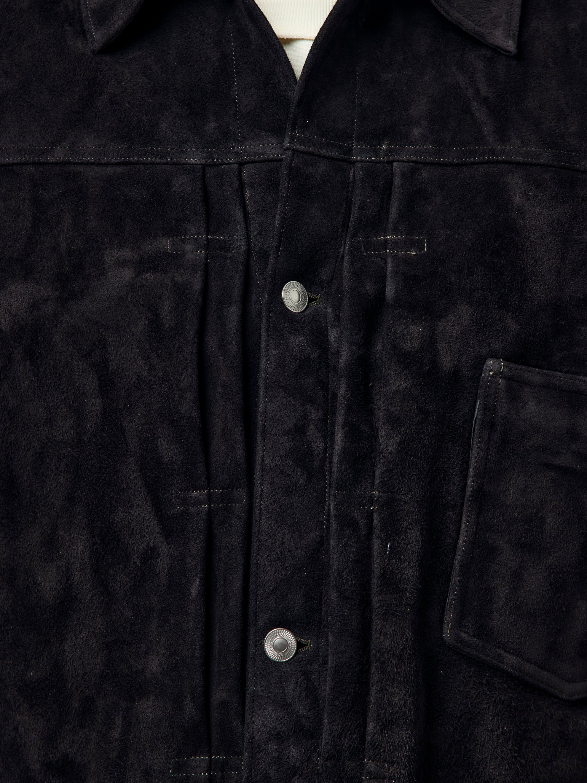 ジャケット・アウター a.presse 3rd type suede jacket 2 A.PRESSE Suede Leather 1st Type Jacket (Black) - UNION LOS ANGELES