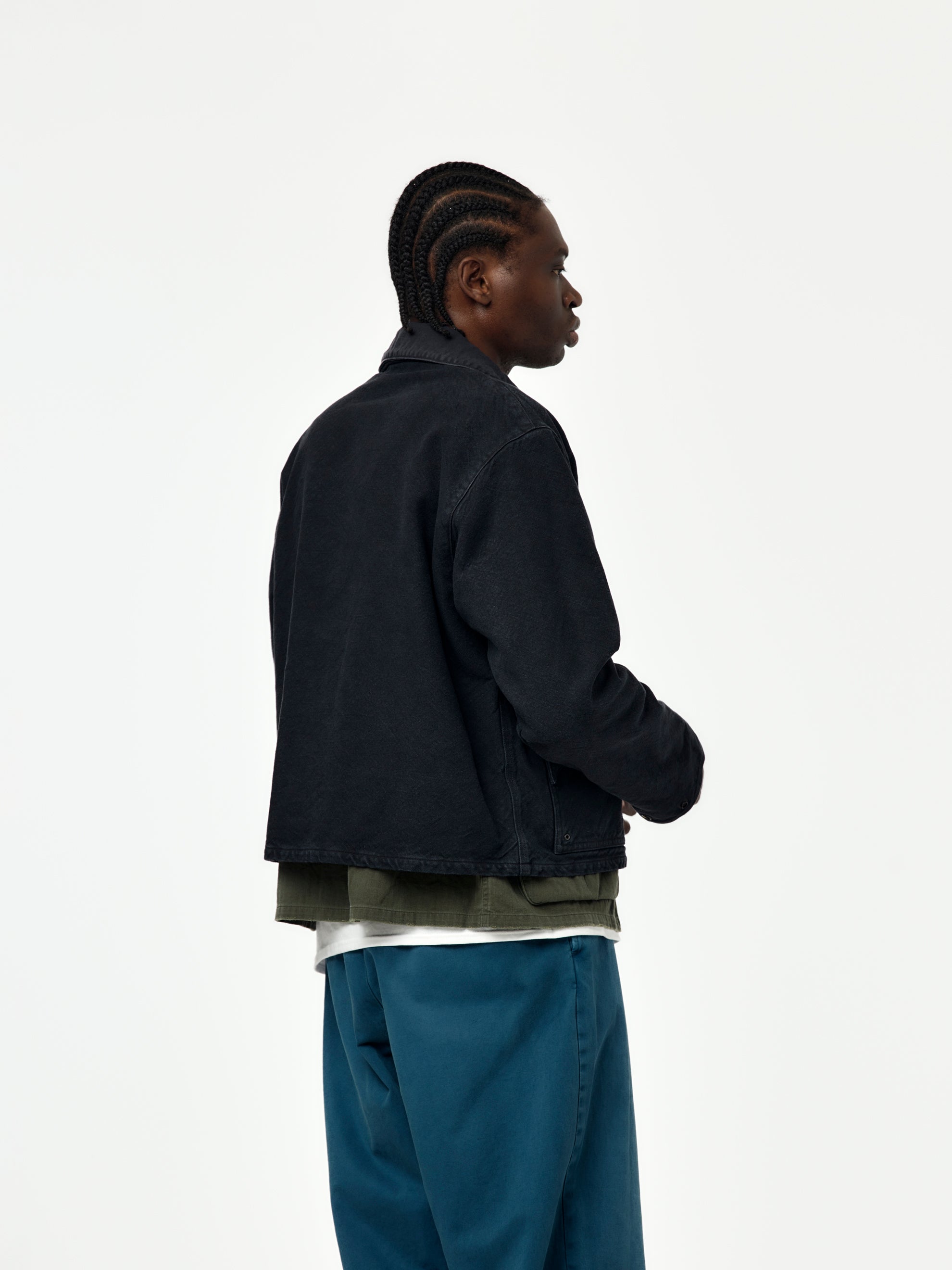 A.PRESSE Vintage Silk Hemp Hunting Jacket (Black) - UNION
