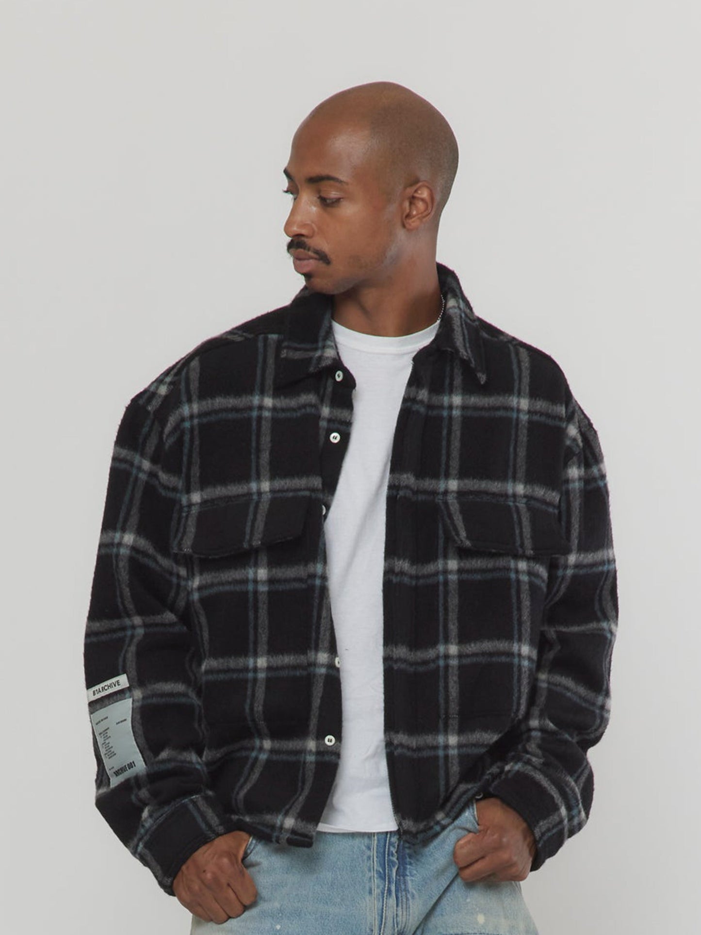 FLAP POCKET SHIRT (Black Plaid)