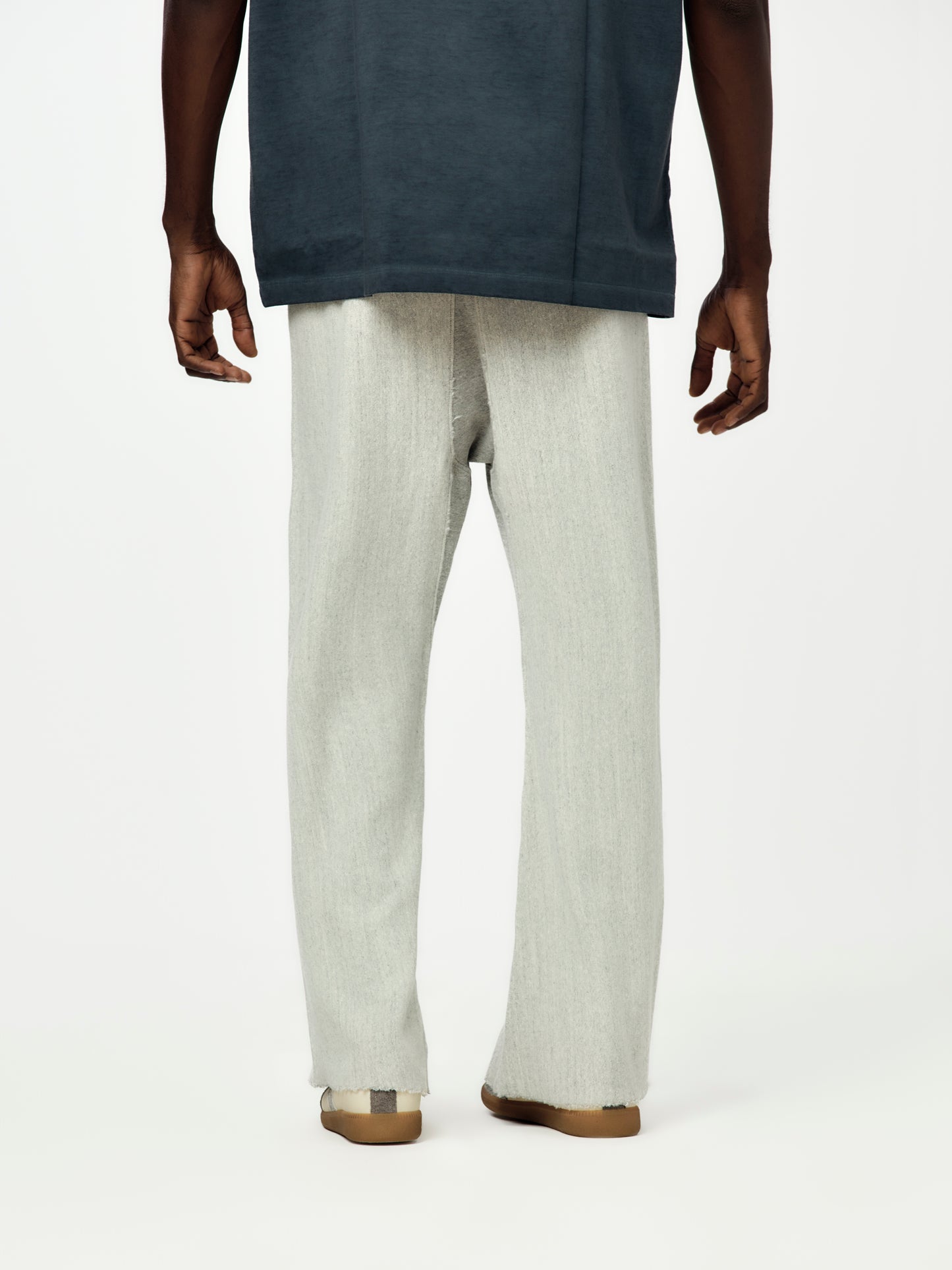 Recarded Yarn Fleece Pants (Grey Melange)