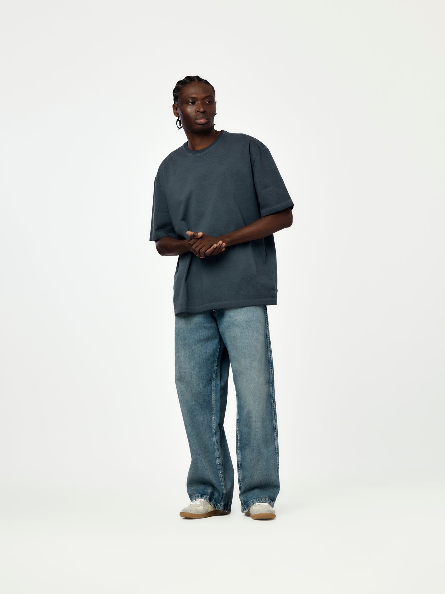 Cropped Japanese Denim Pants (Light Blue)