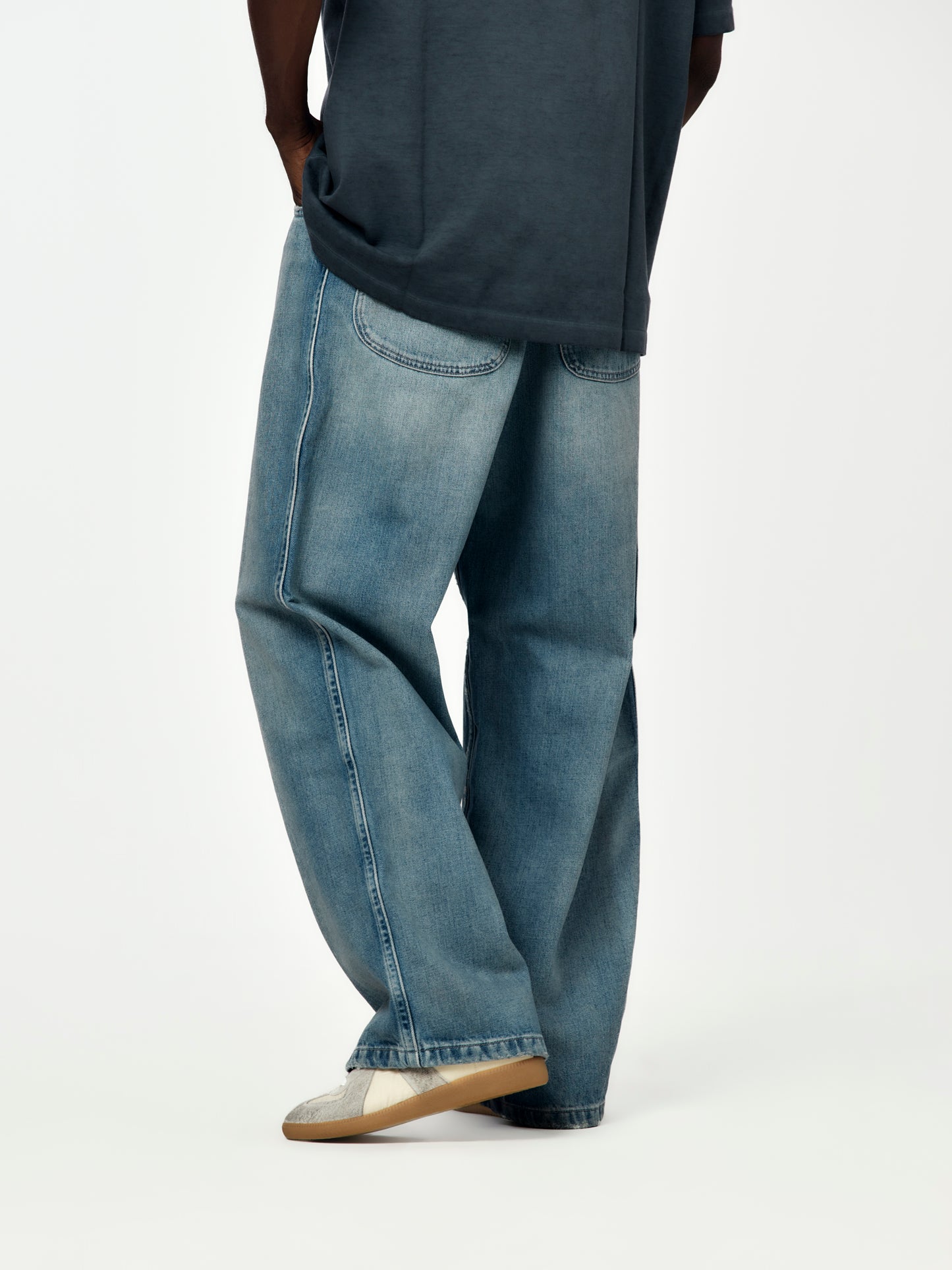 Cropped Japanese Denim Pants (Light Blue)