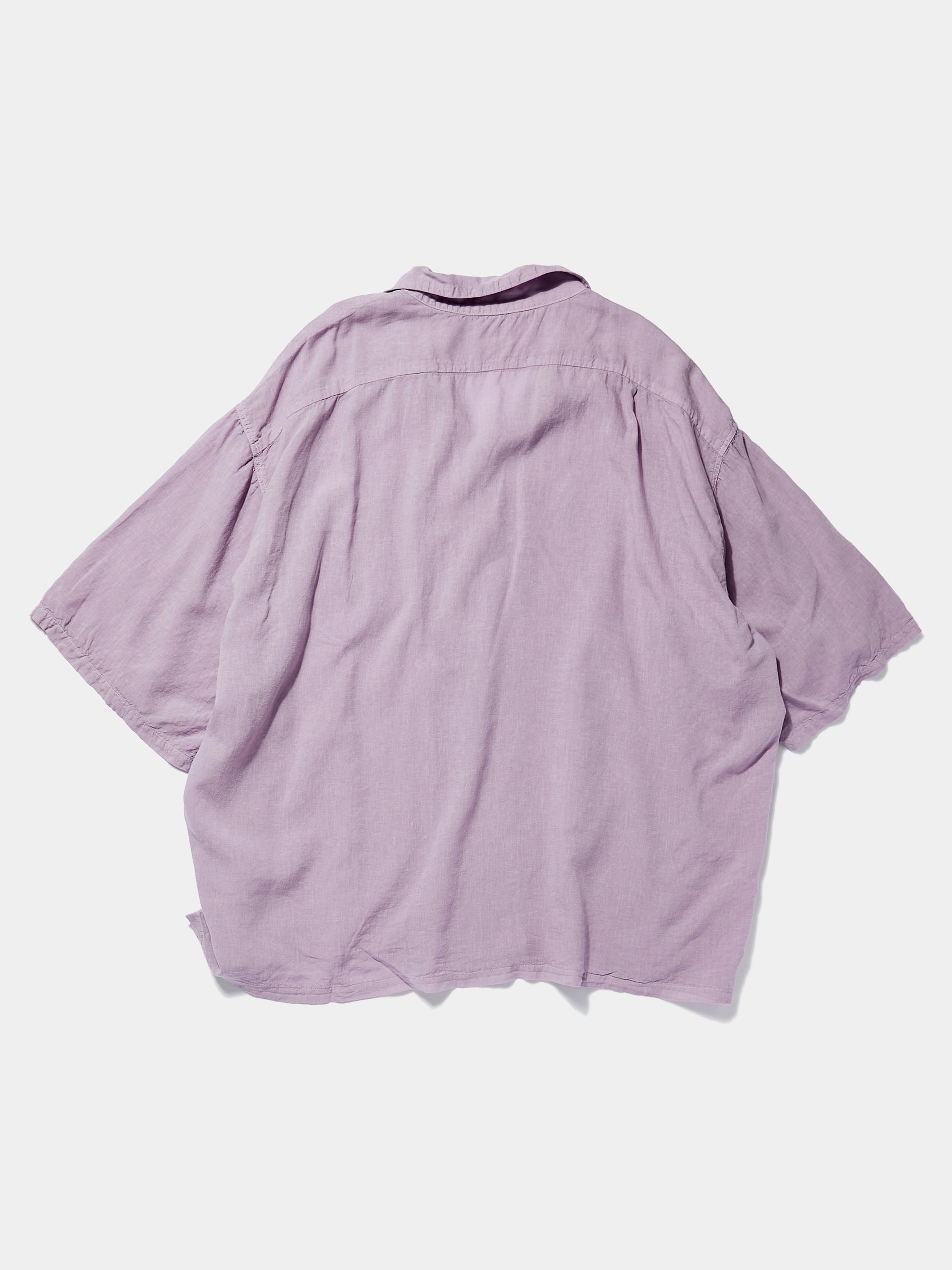 Soft Linen Open Collar BIG Shirt (Lavender)