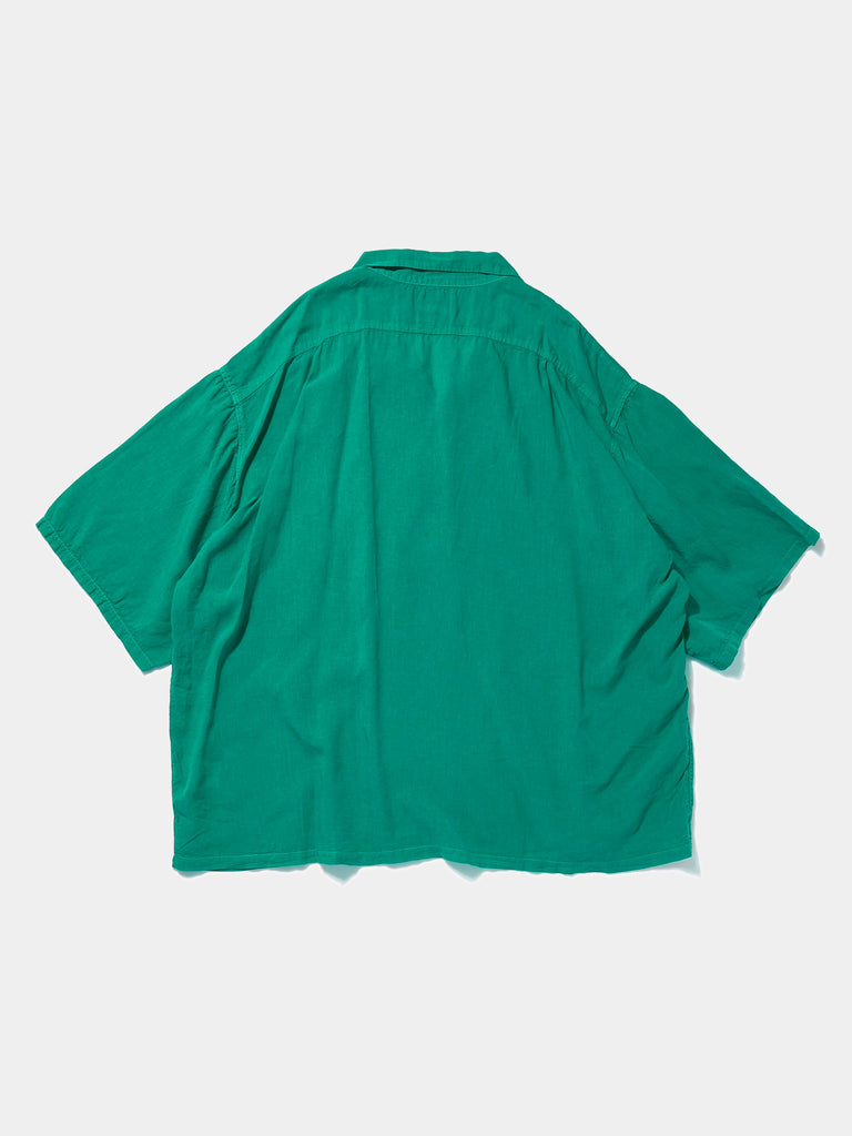 Soft Linen Open Collar BIG Shirt (Green)30268379693133