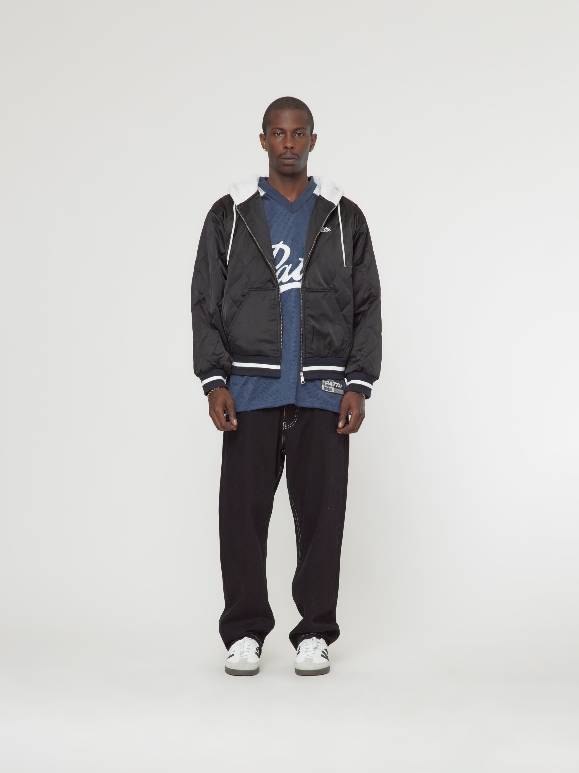 HOODED BOMBER JACKET (Black)