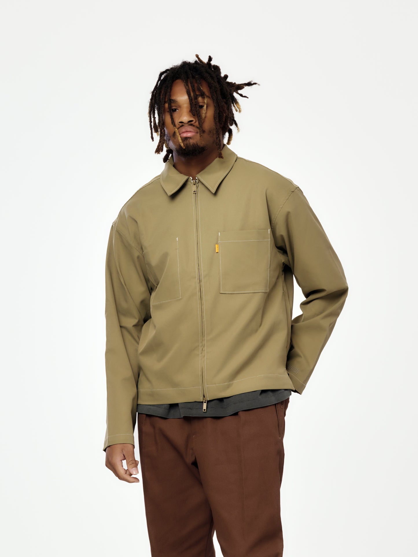 Stacey Zip Shirt (Olive)