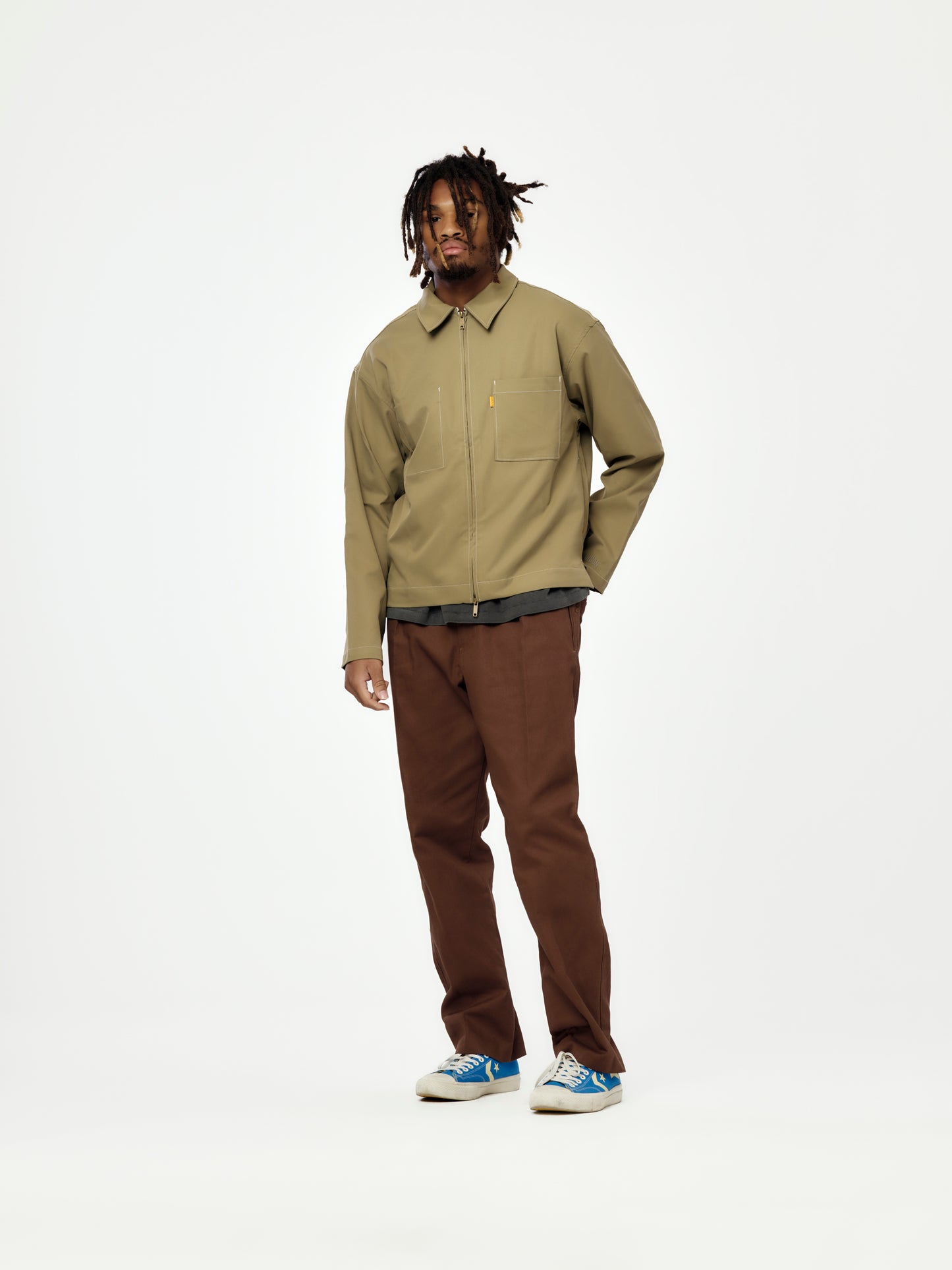Stacey Zip Shirt (Olive)