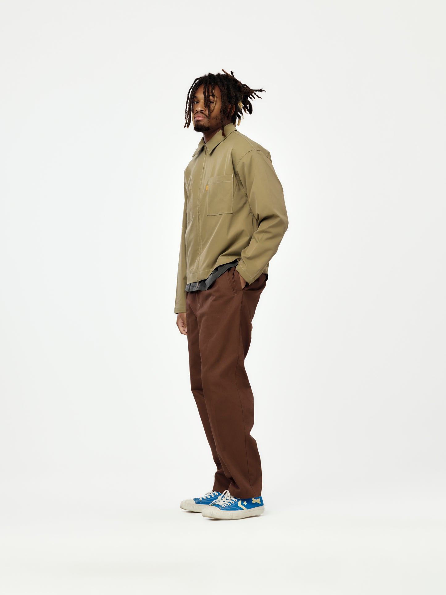Stacey Zip Shirt (Olive)