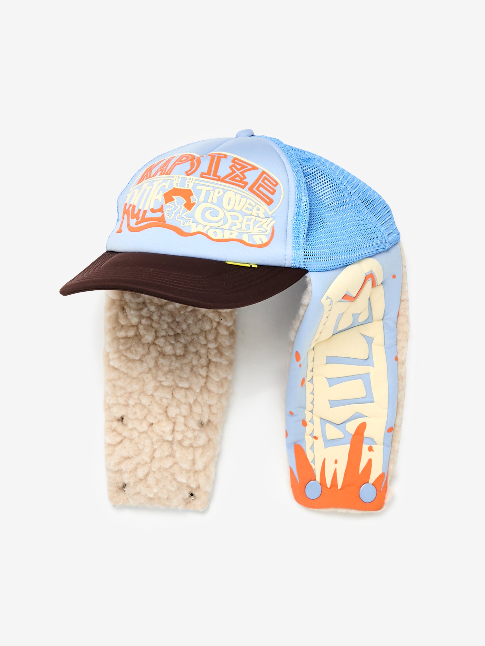 Kapital KAPSIZE RULE LUMBER Trucker Cap (Sax/Brown) - UNION LOS