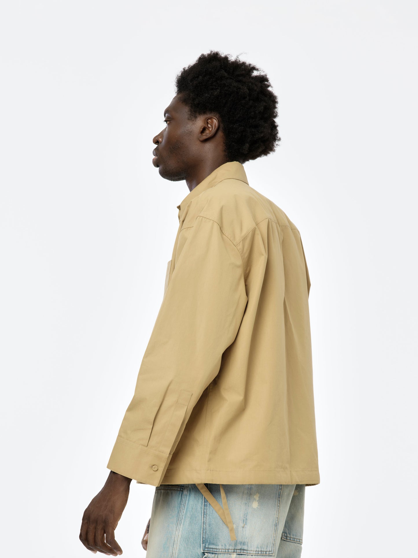 Oversized Drawstring Shirt (Clay)