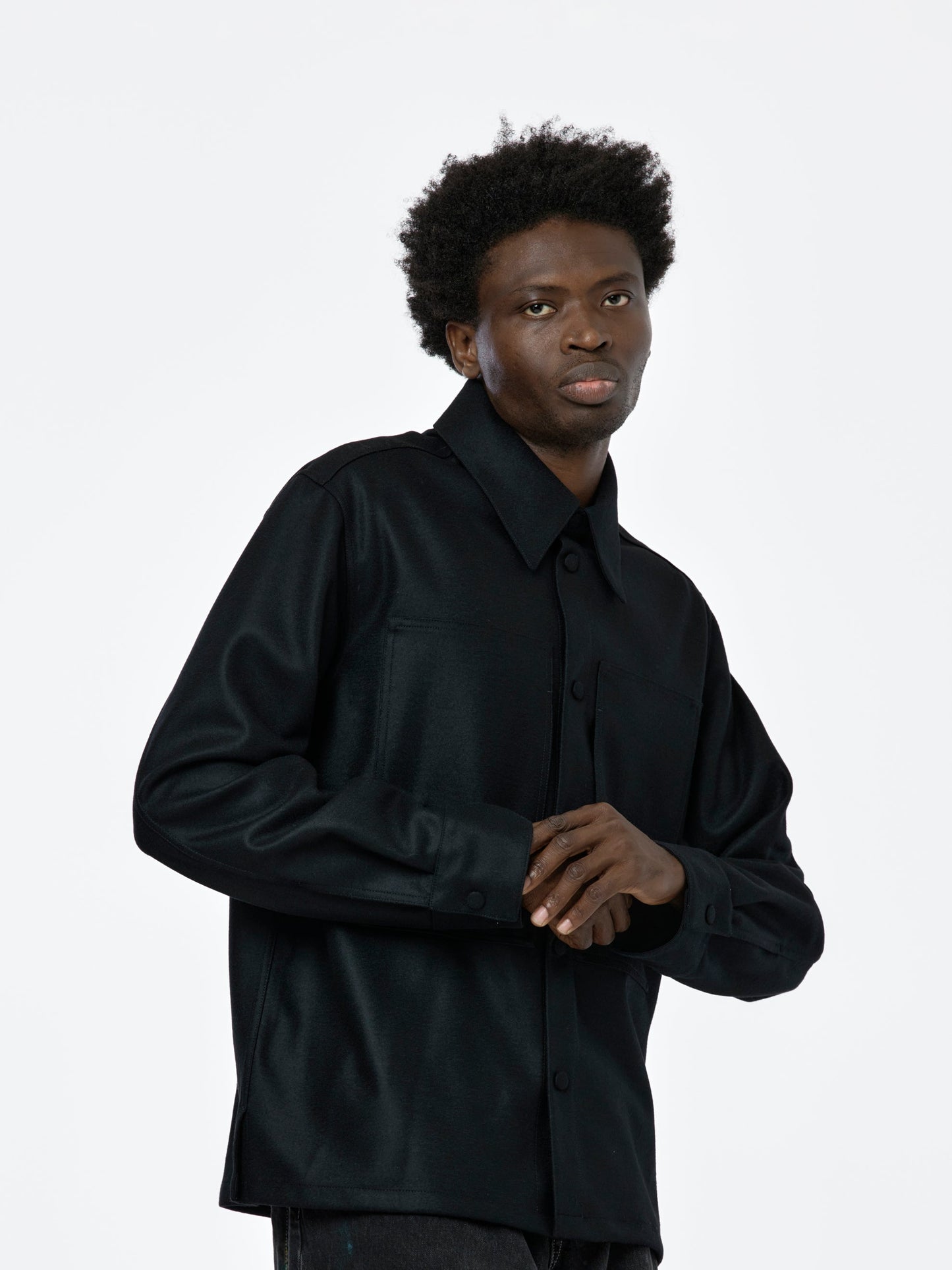 Boxy Over Shirt (Black)