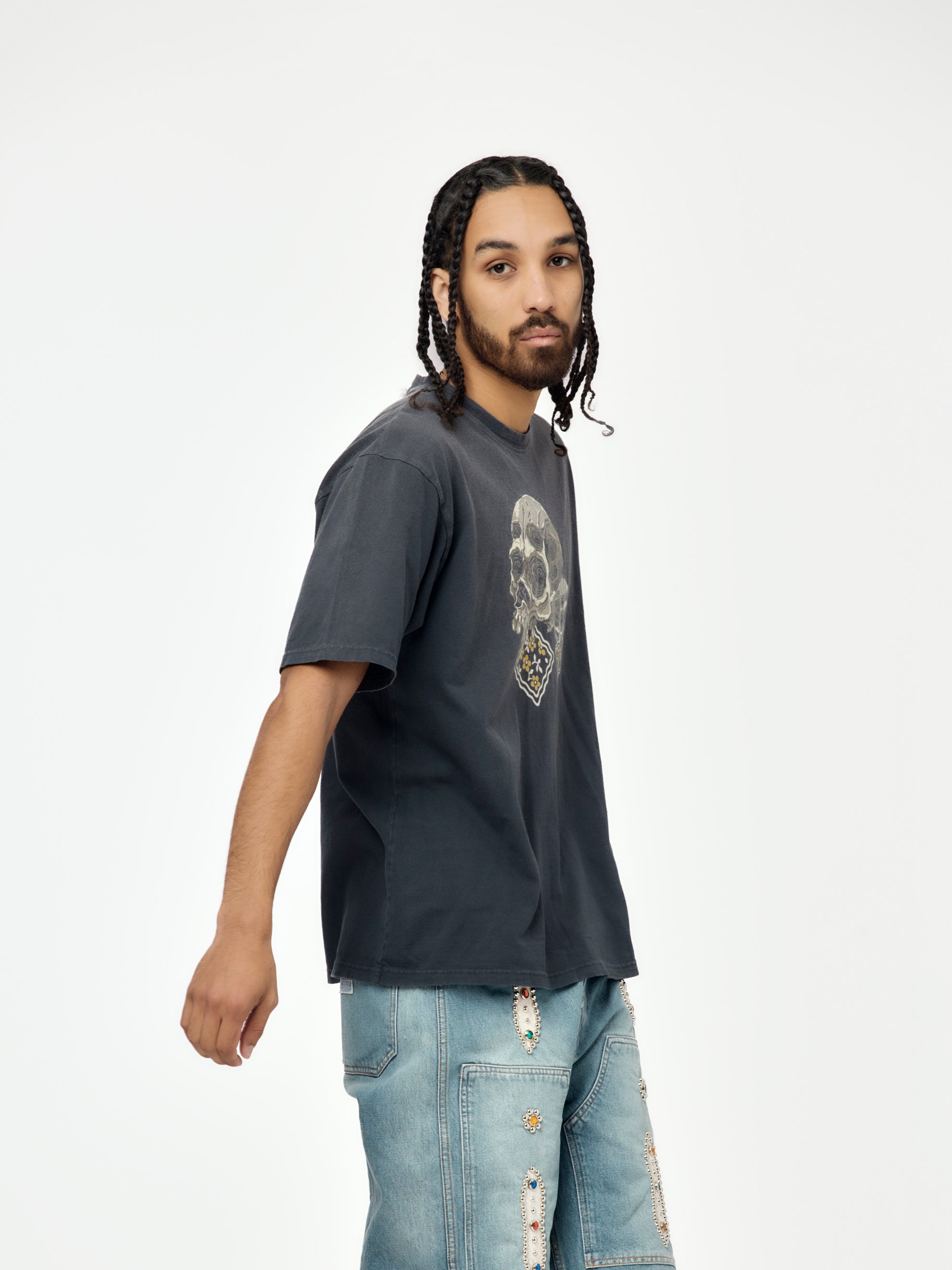 Kapital 20/-Jersey Crew T (Peckish Rain Skull) - UNION LOS