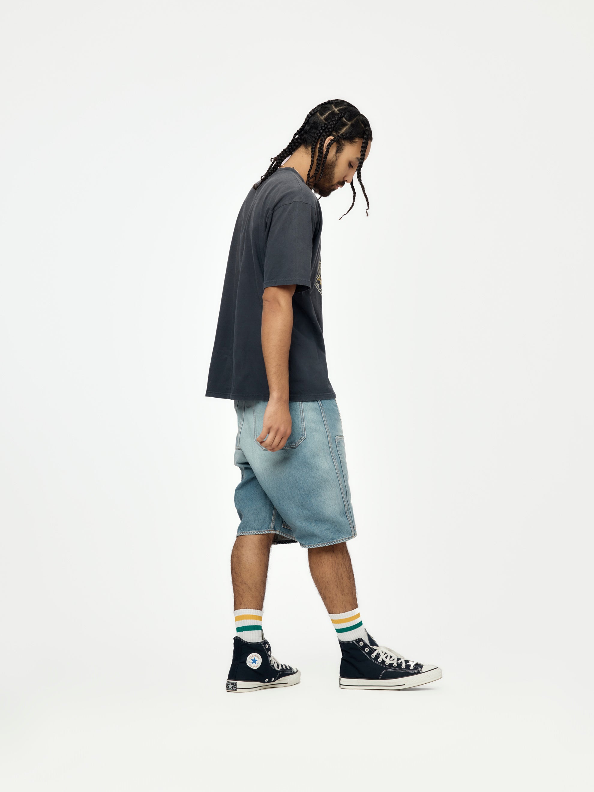 KAPITAL キャピタル 14oz STUDS REMAKE DENIM Kapital 14oz STUDS Remake Denim Shorts | Liberty