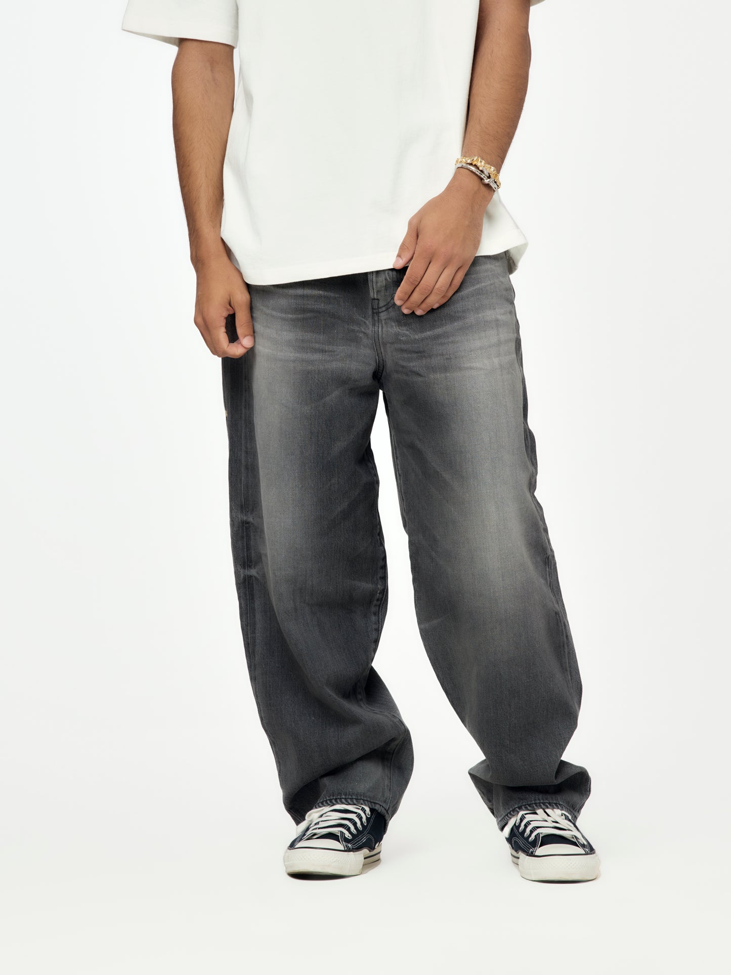 Russell Winfield x MCU Tejin 90s Wide Taper Boarder Fit (Vintage Black)