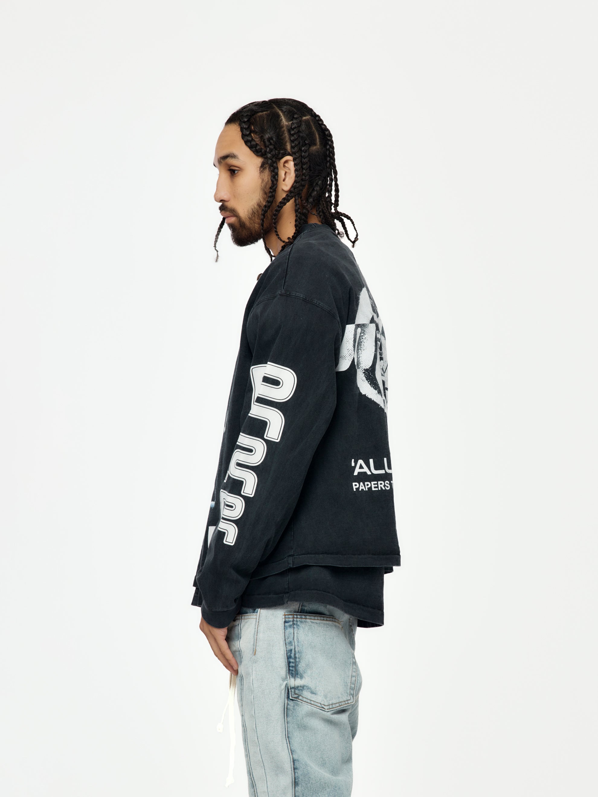 RRR123 Meta Alma CVA LS Tee (Vintage Black/Blue) - UNION LOS ANGELES