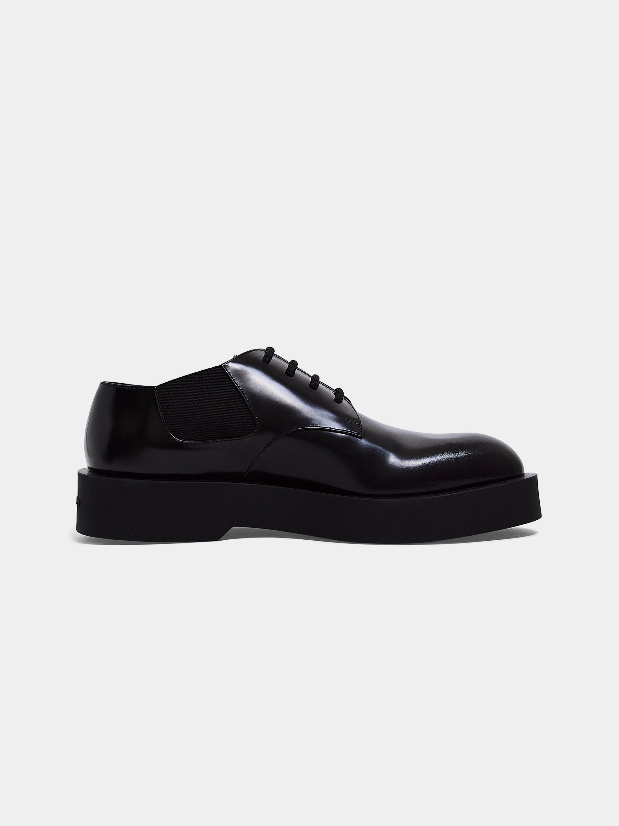 Lace-Up Rubber Sole Shoes (Black)