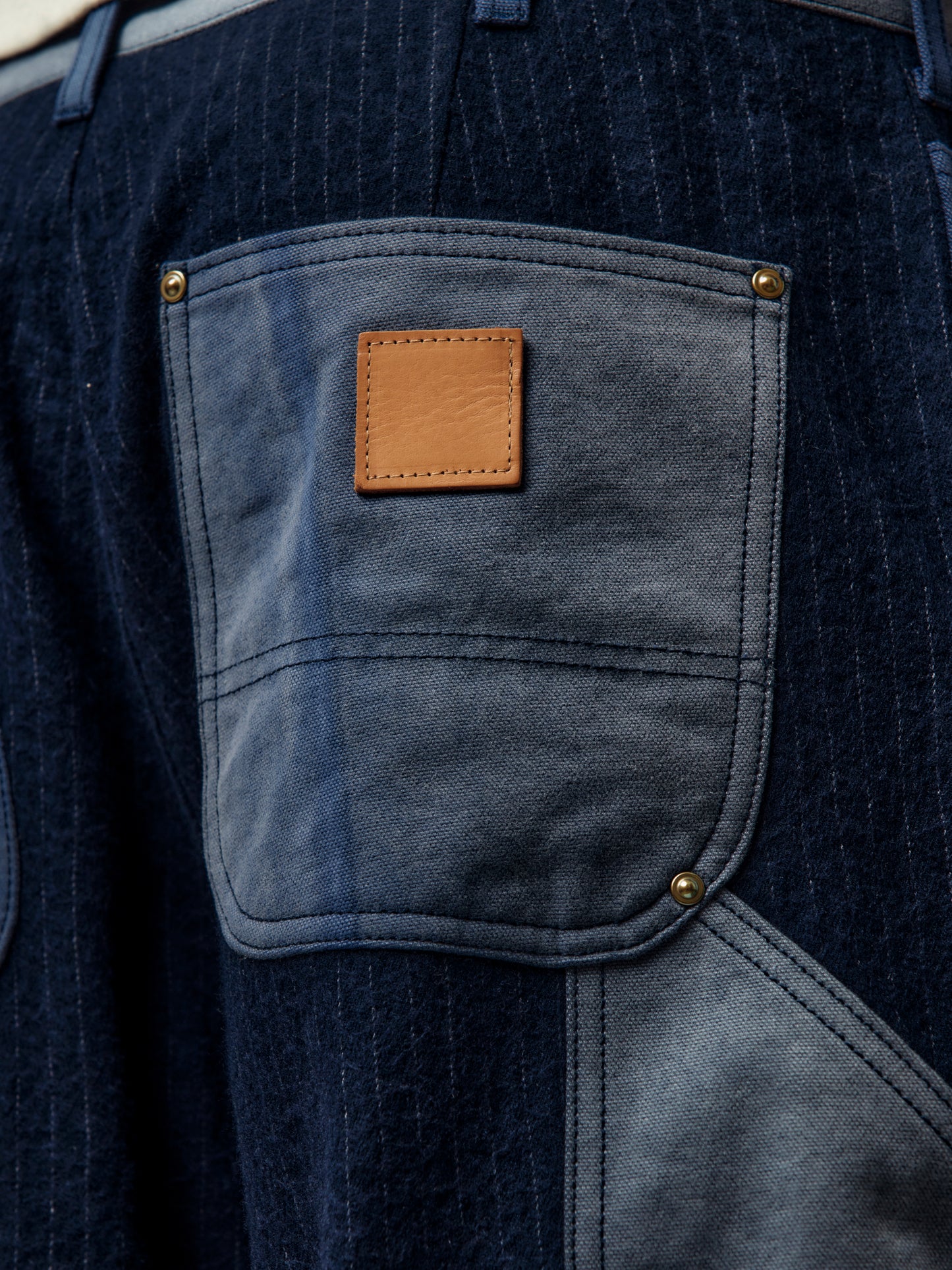 Vintage Effect Work Pants (Blue)
