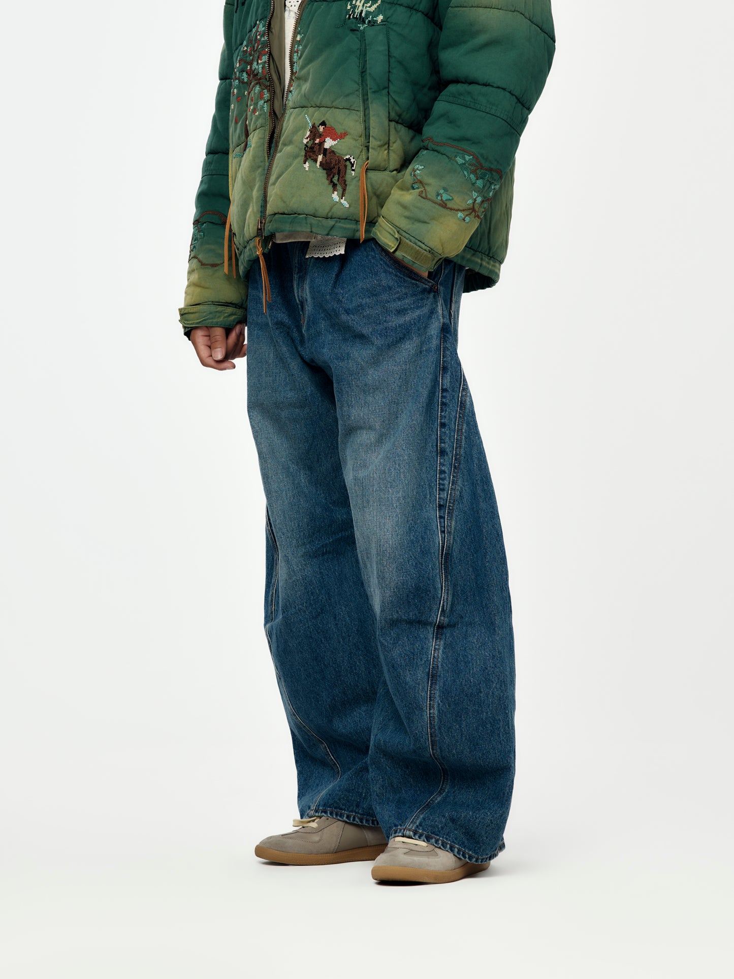 3D Cutting Denim Pants (Indigo)