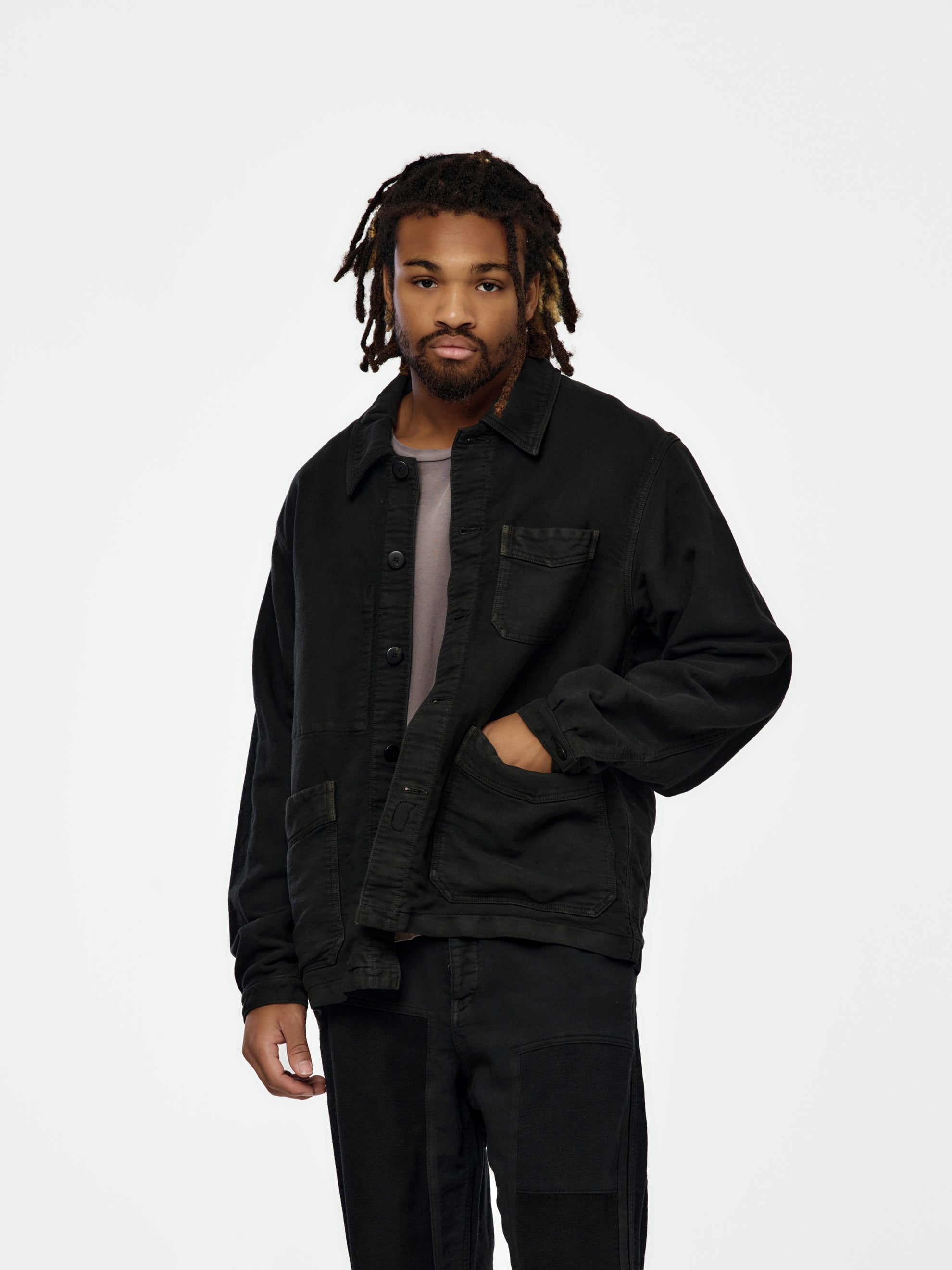 ジャケット・アウター Visvim25awTRAVAIL COVERALL MOLESKIN DMGD Visvim TRAVAIL COVERALL MOLESKIN (DMGD BLACK) - UNION LOS
