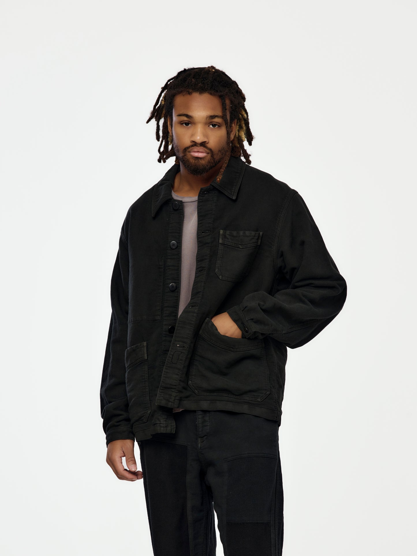TRAVAIL COVERALL MOLESKIN (DMGD BLACK)
