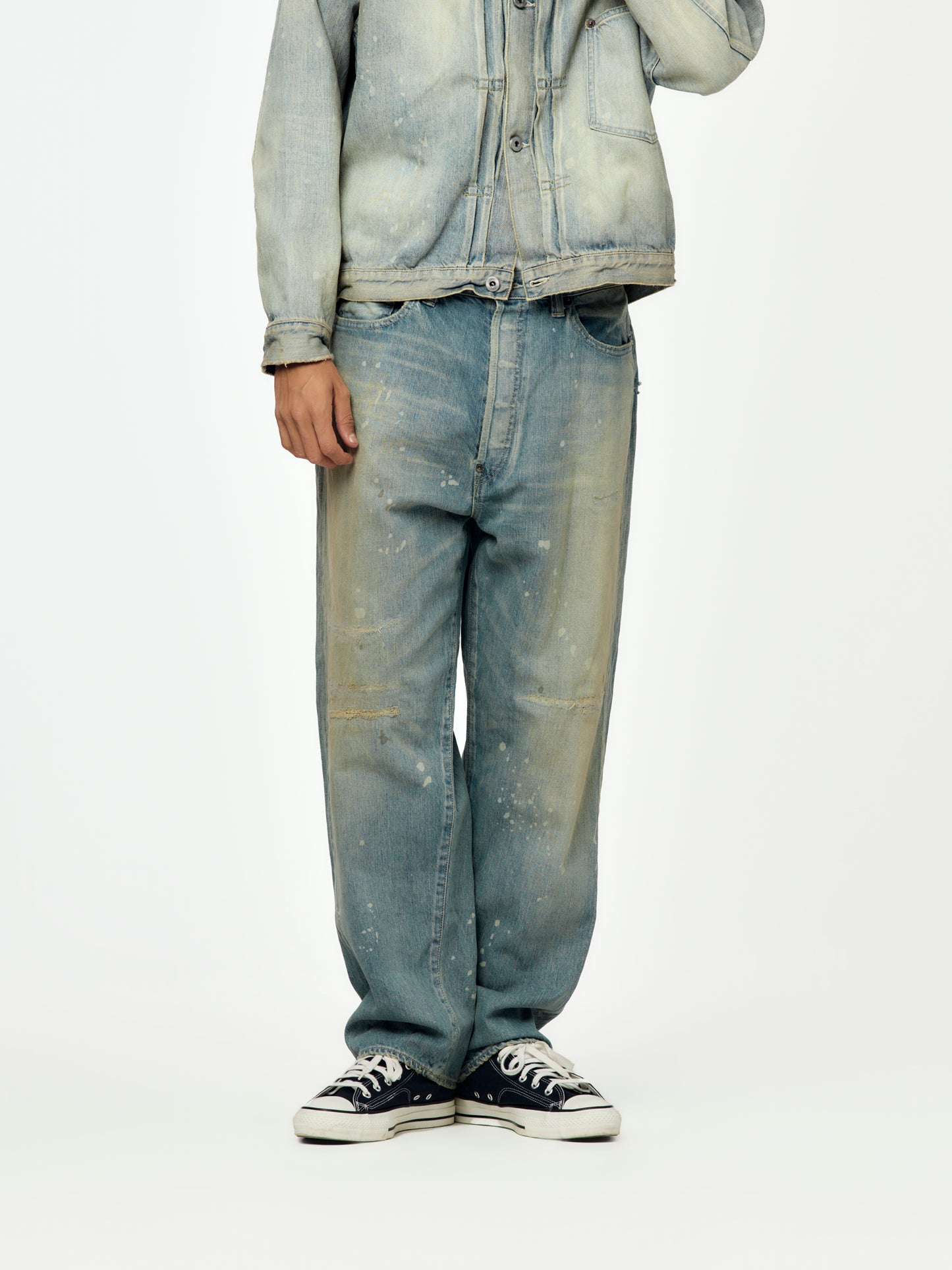 No.37 Washed Wide Denim Pants (BLEACH)