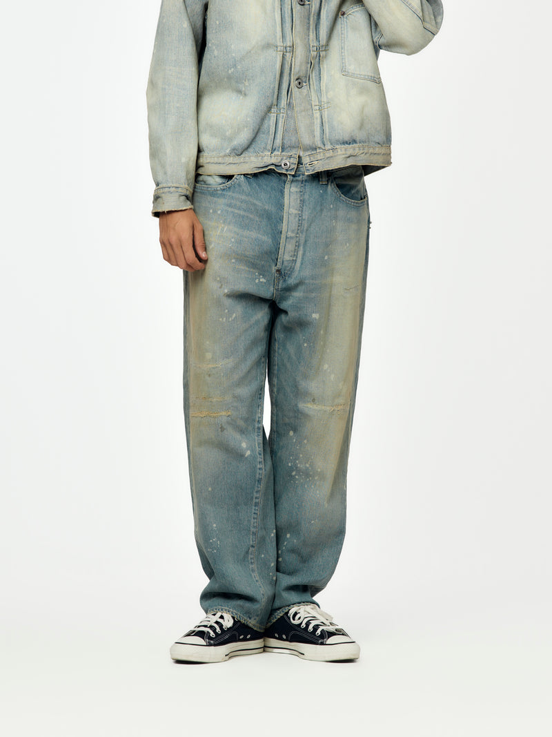 No.37 Washed Wide Denim Pants (BLEACH)
