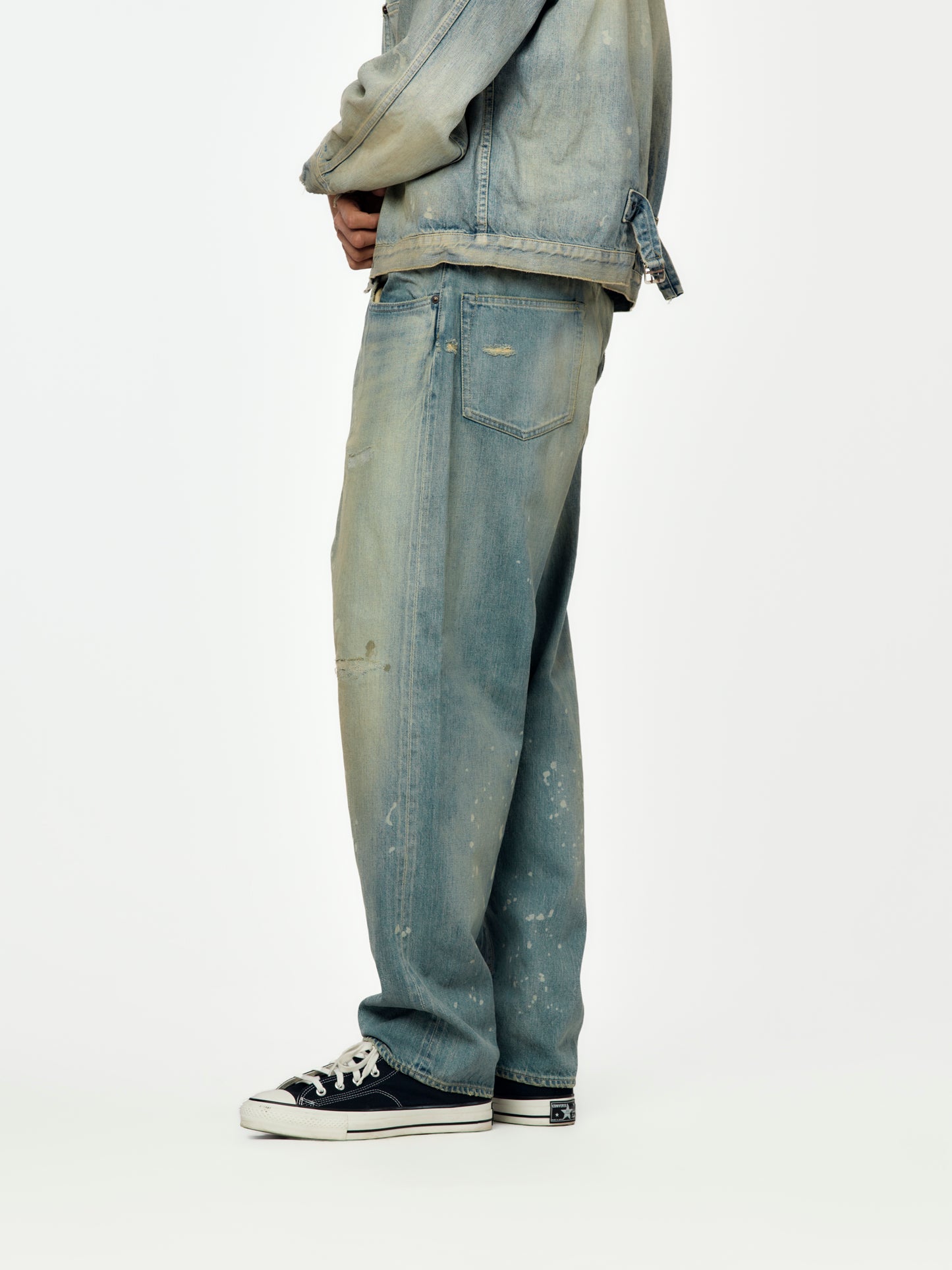 No.37 Washed Wide Denim Pants (BLEACH)