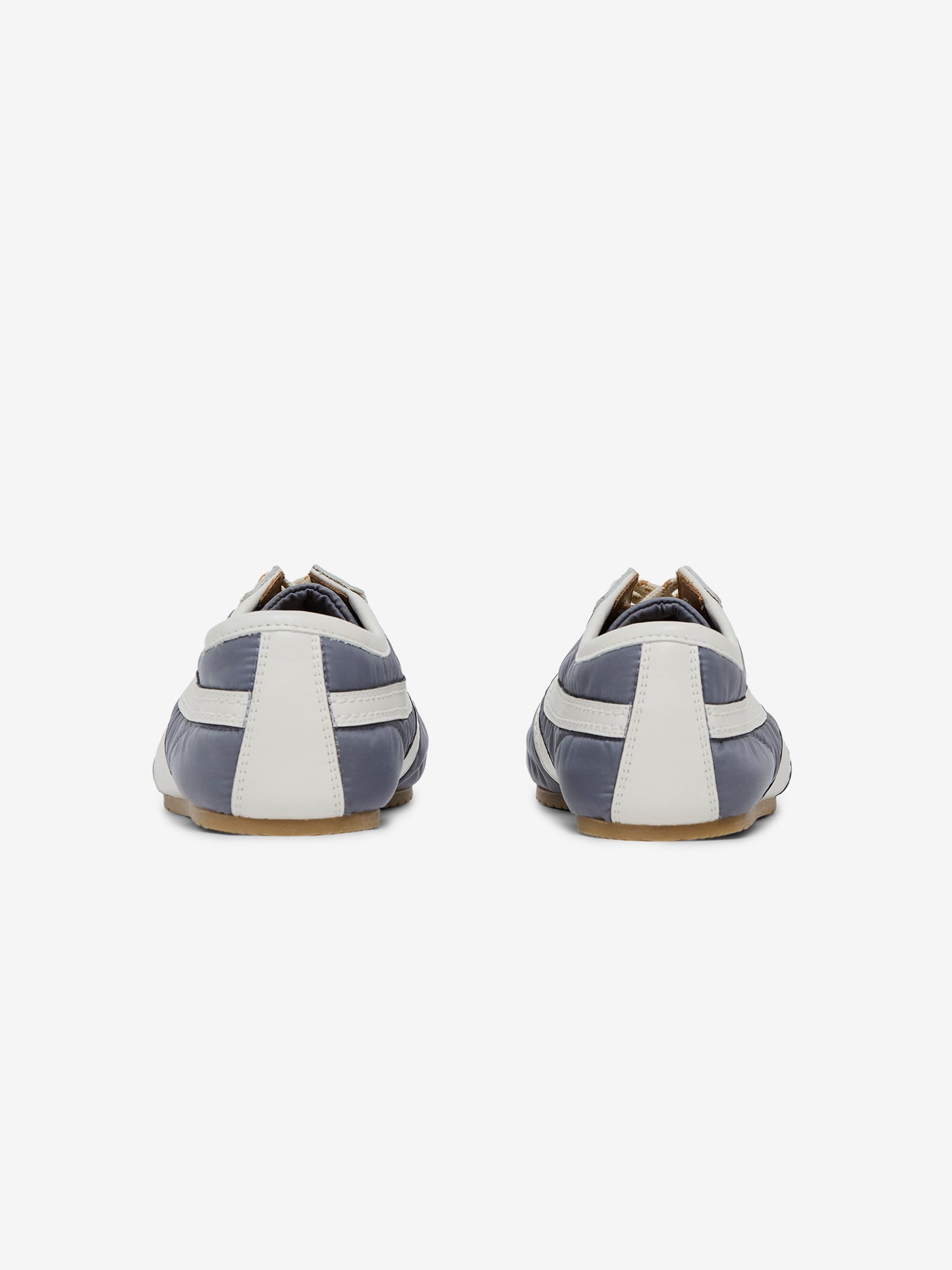 Fabric Combined with Leather Sneakers (Light Blue)