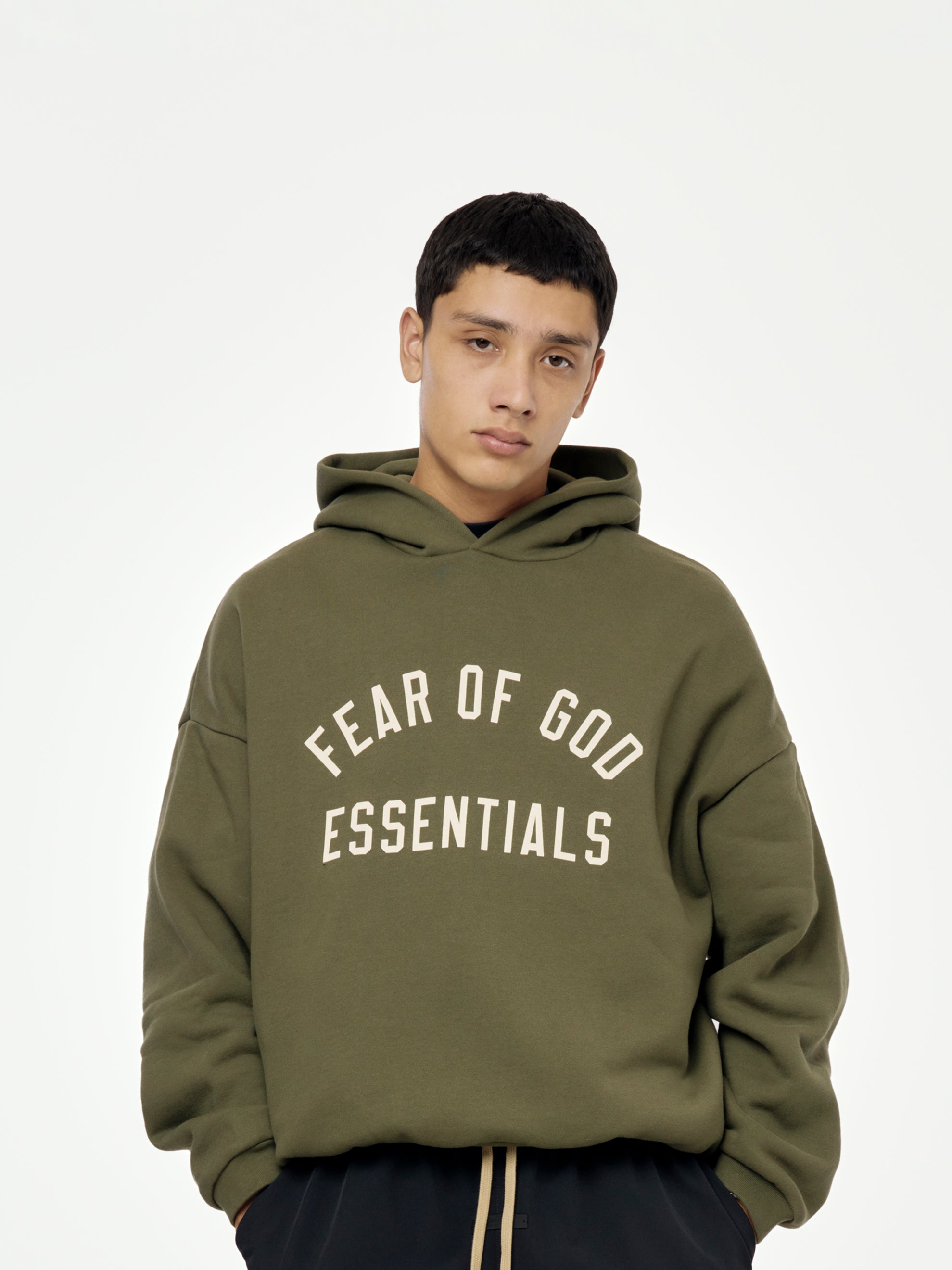 Essentials Fleece Hoodie (Military) - UNION LOS ANGELES