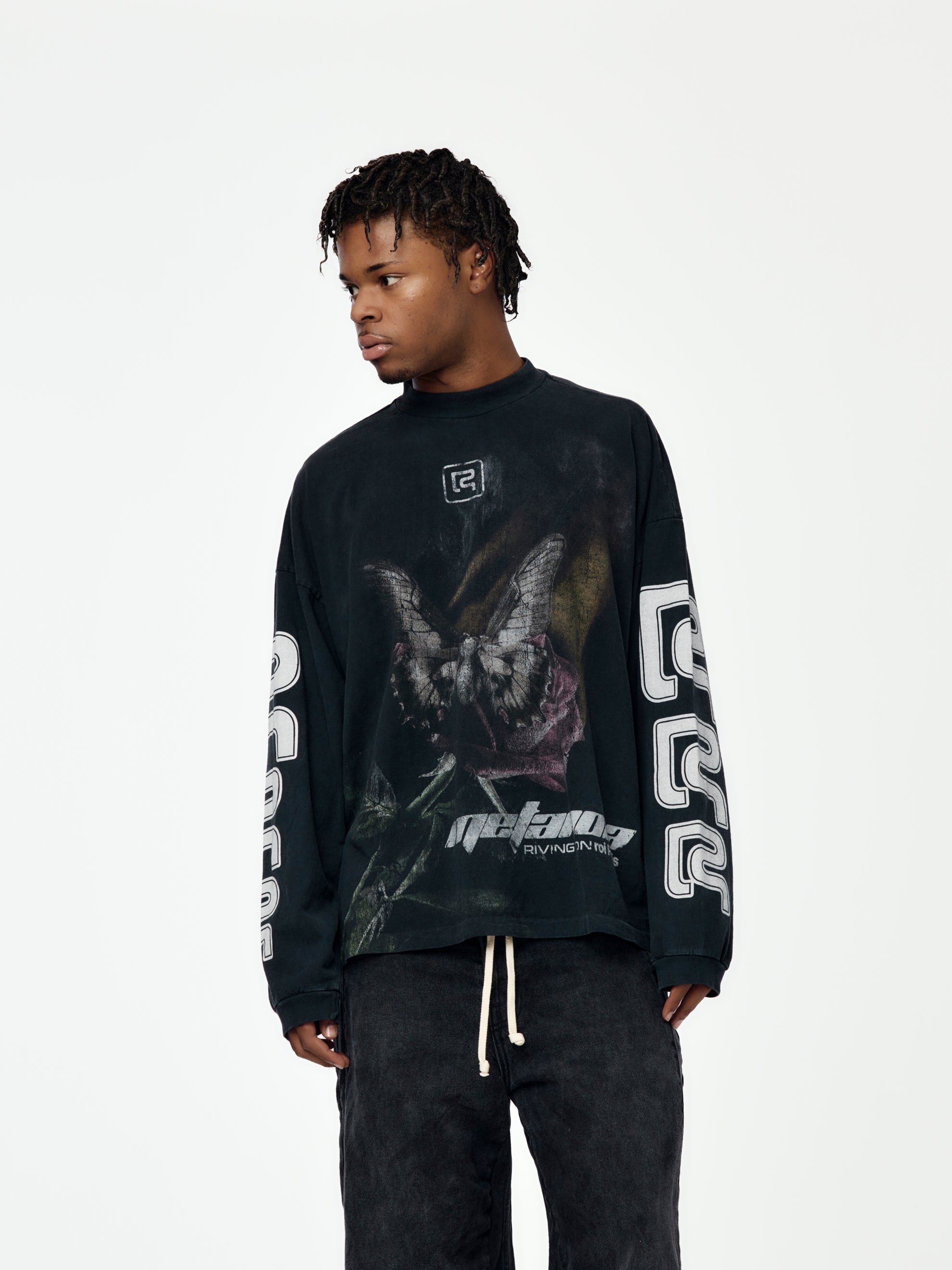 RRR123 Metamoth Vintage LS Tee (Jet Black) - UNION LOS ANGELES