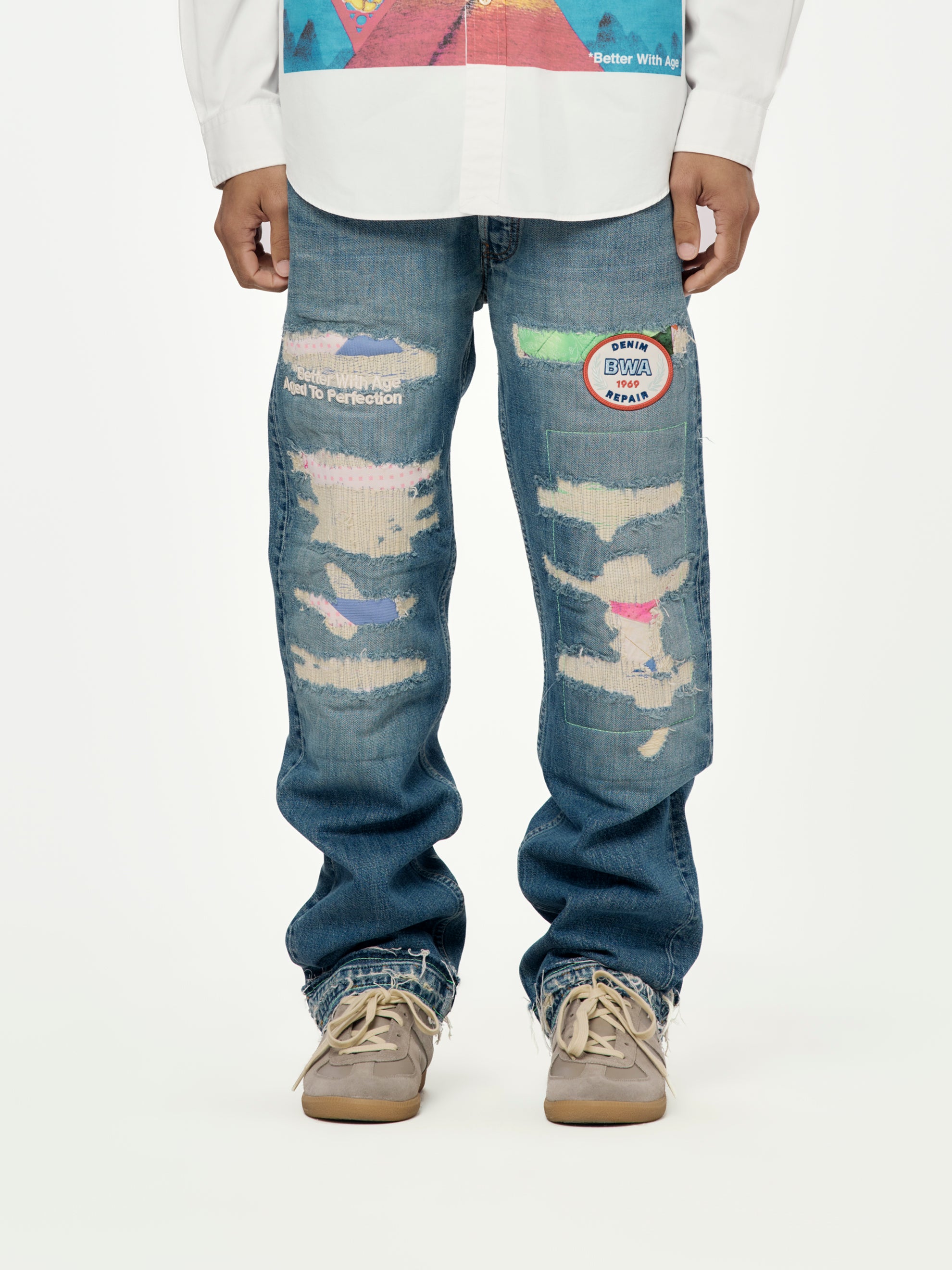 Better With Age Denim Repair Pants (indigo) - UNION LOS ANGELES