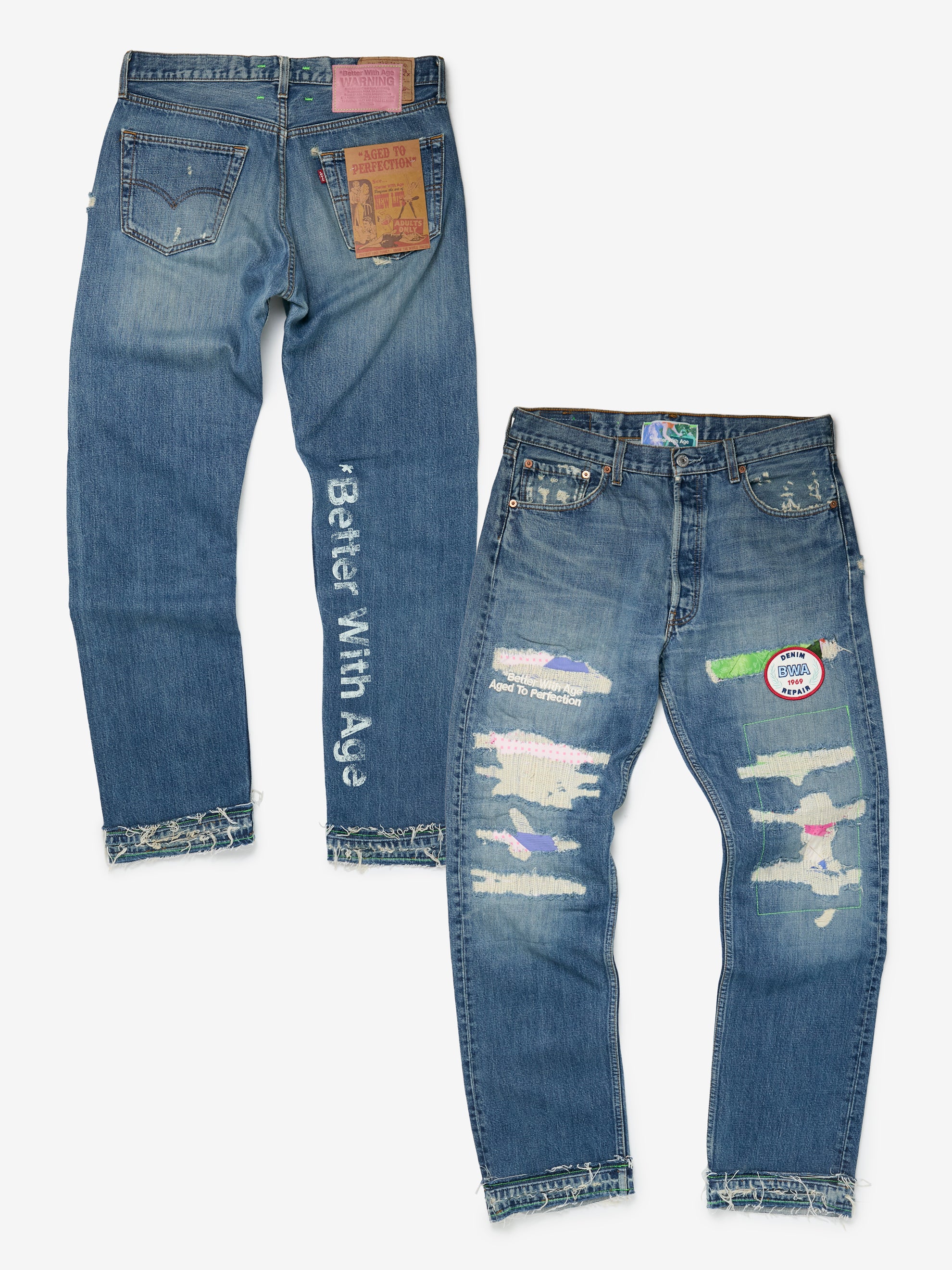 Better With Age Denim Repair Pants (indigo) - UNION LOS ANGELES